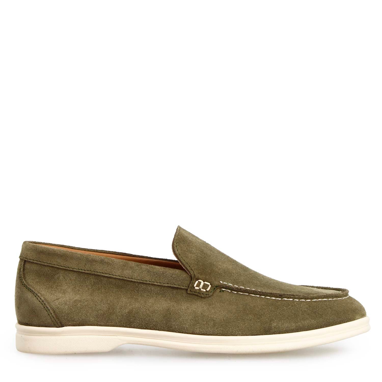Mocassino Elite da uomo in camoscio verde - LeonardoShoes