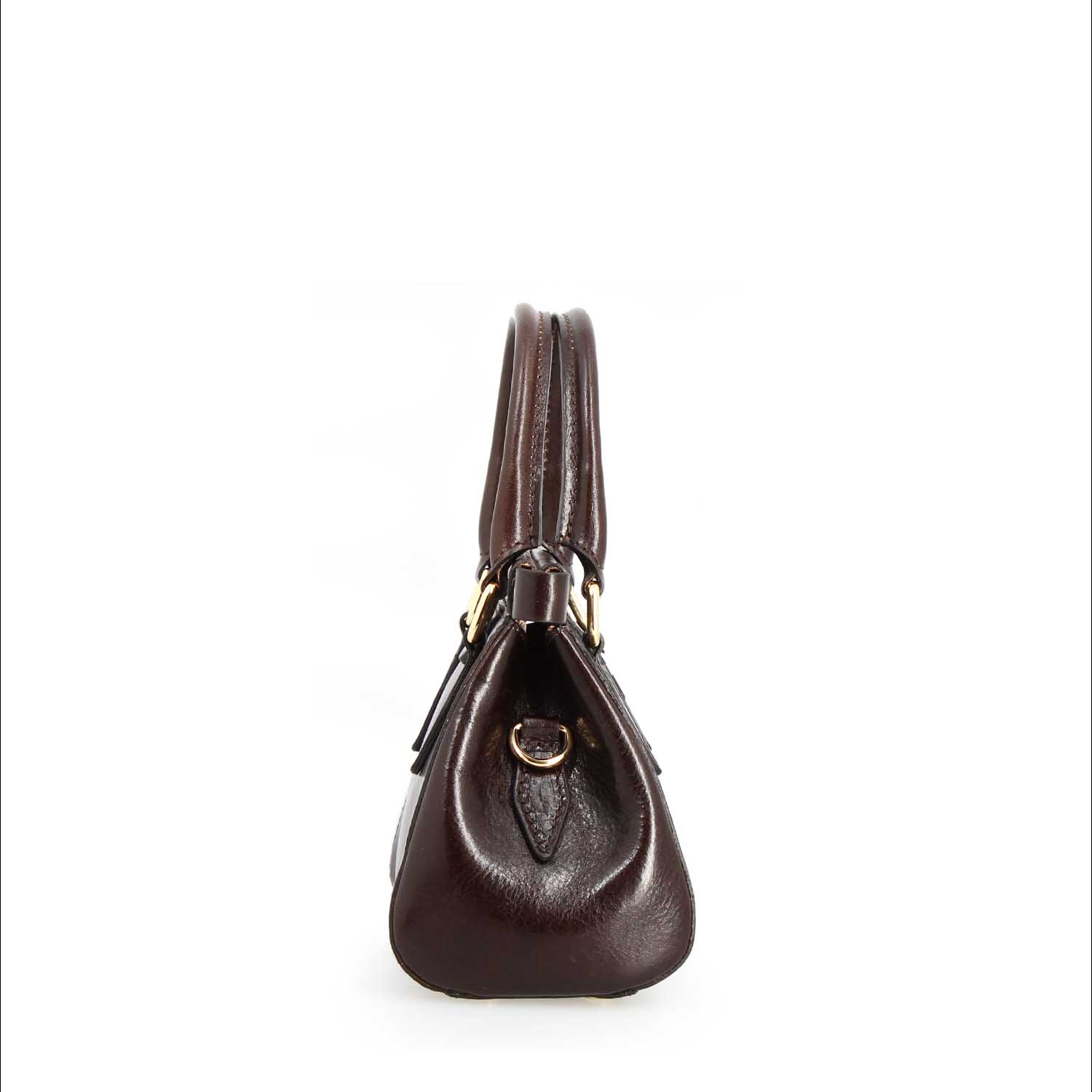 Fiorenza leather handbag with removable dark brown shoulder strap