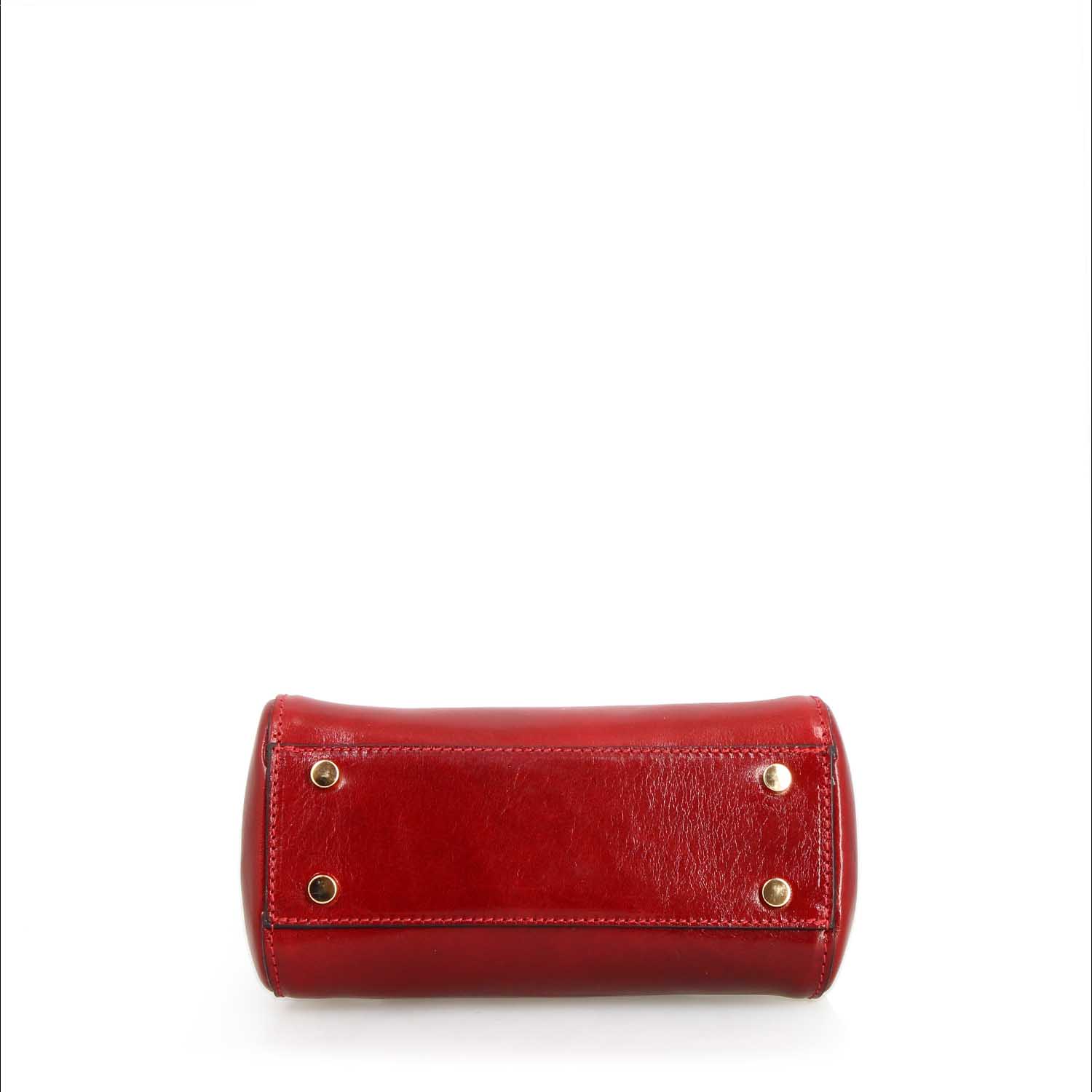 Borsetta a mano Fiorenza in pelle con tracolla rimovibile colore rosso - LeonardoShoes