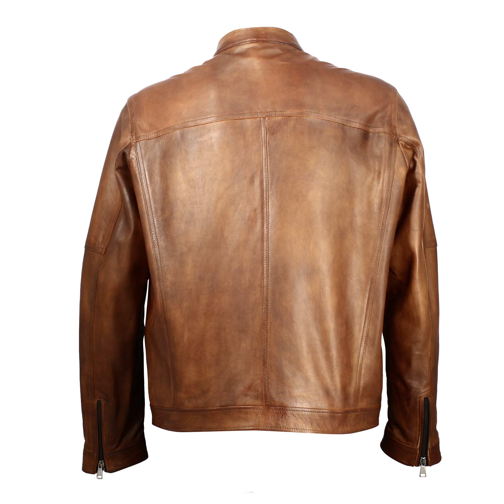 Men's jacket in soft brown vegetable-tanned leather