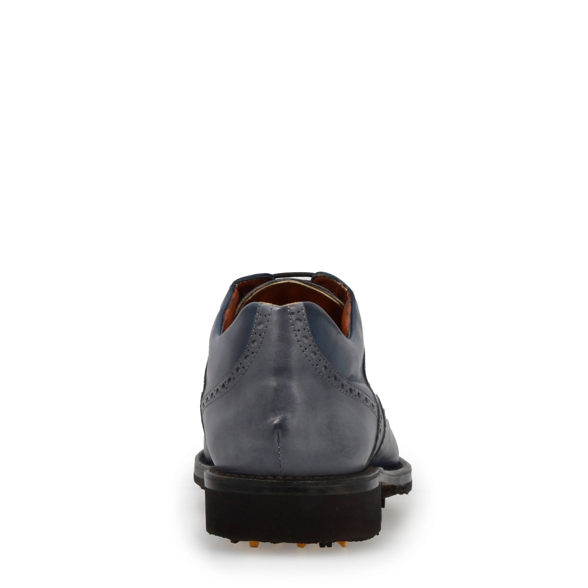 Handgefertigte Leder-Golfschuhe in Jeansblau
