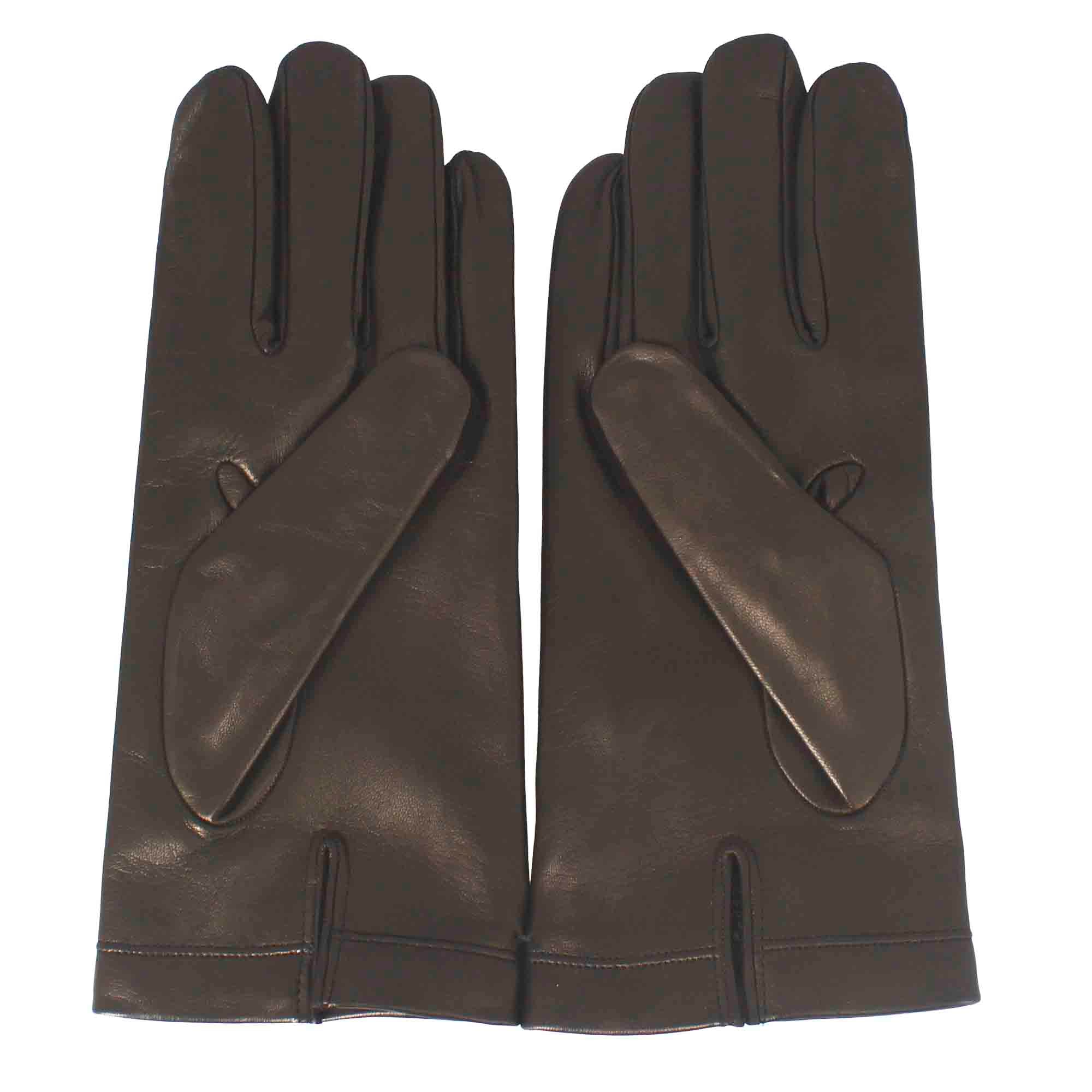 Gants pour hommes faits à la main en cuir nappa marron doublés de cachemire