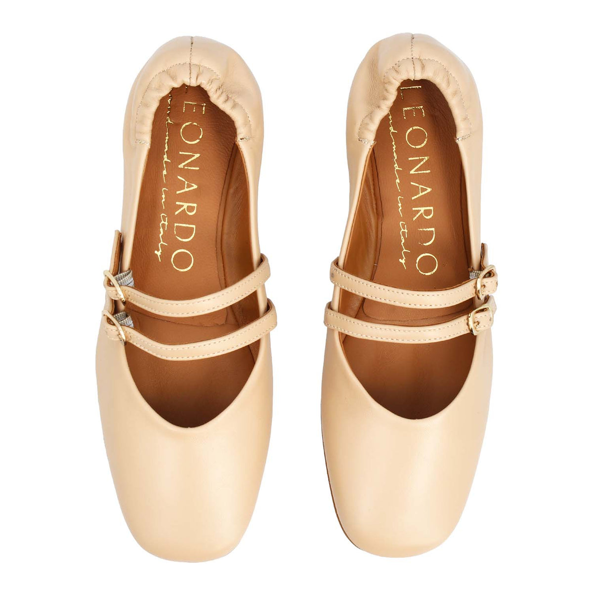 Fiocco ballet flats in beige leather