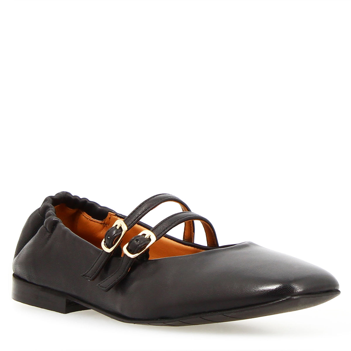 Iside - Mary Jane Double Strap Ballet Flat Black