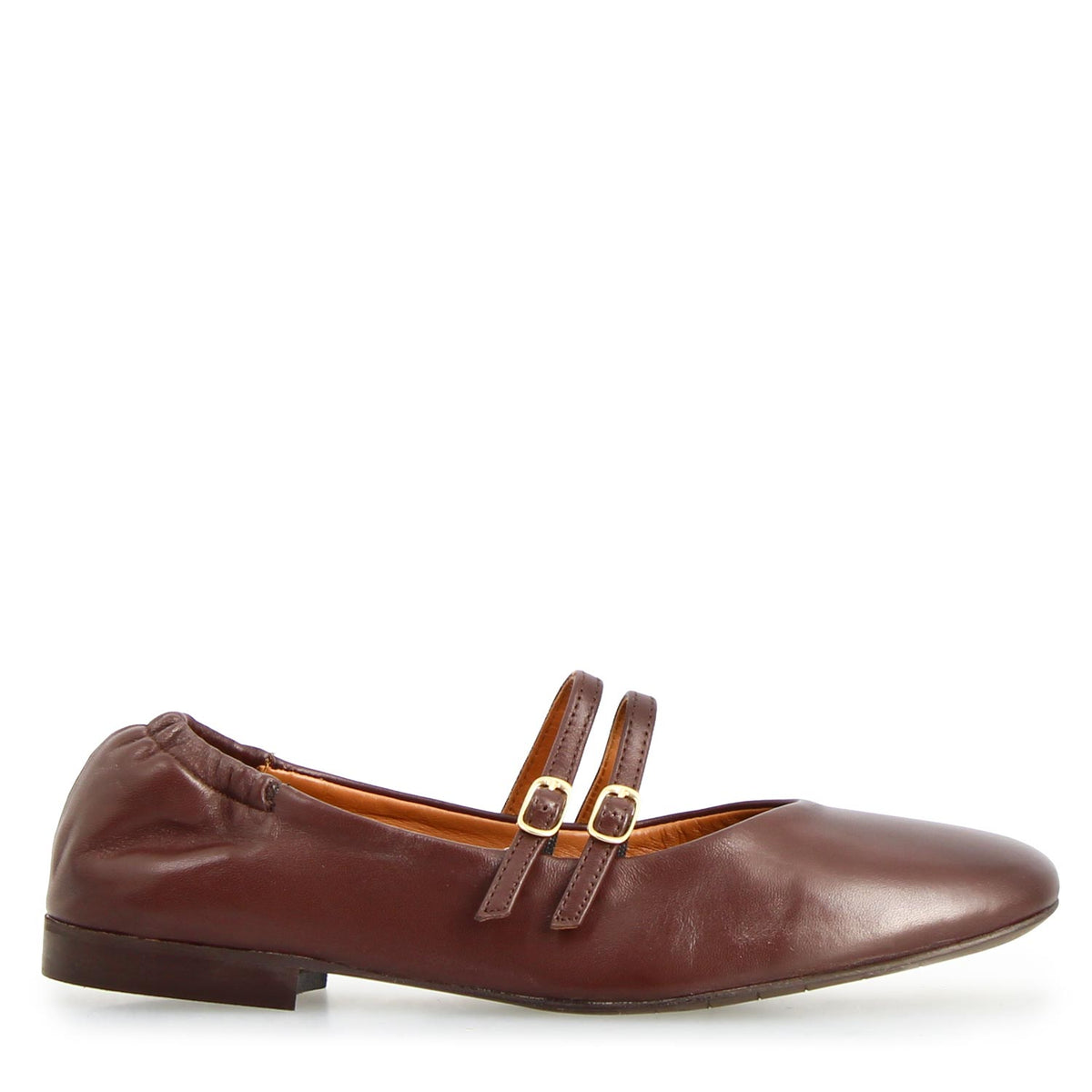 Iside - Mary Jane Double Strap Ballet Flat Brown