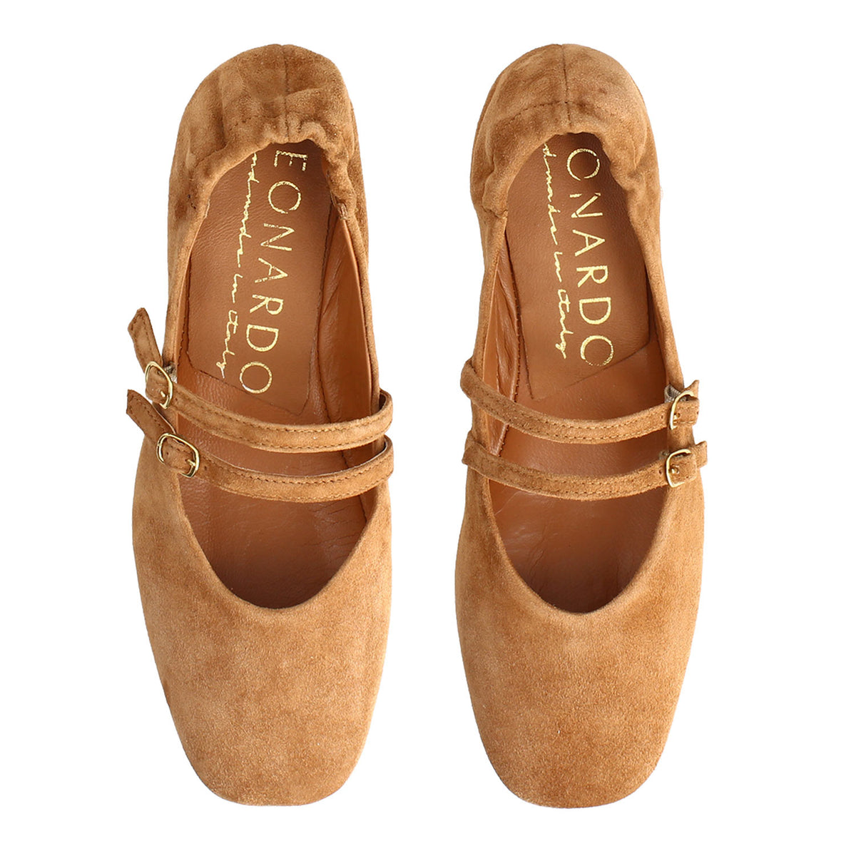 Iside - Mary Jane Double Strap Flat Suede Light Brown