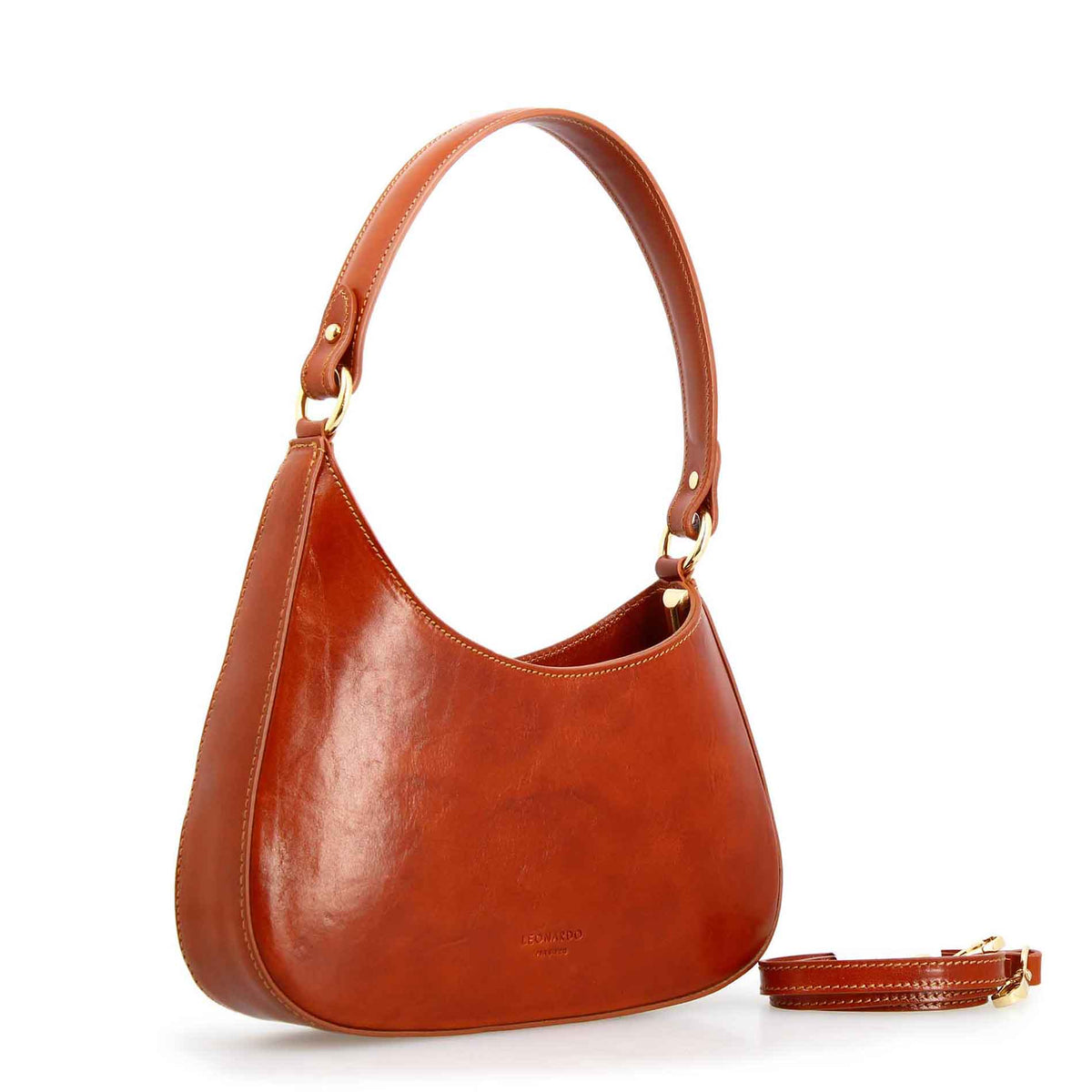 Isotta M - Sac à main en cuir cognac clair