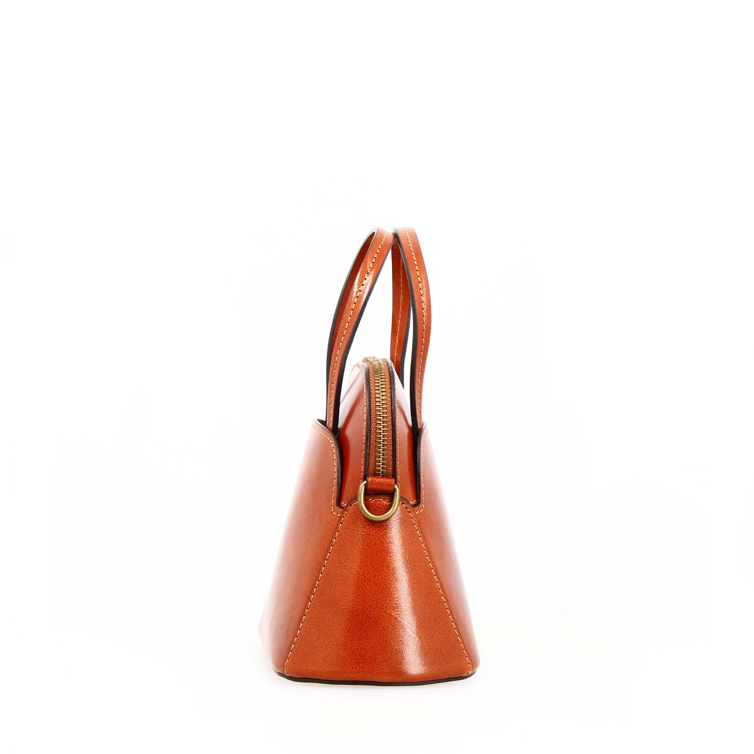 Bandoulière Livia en cuir orange semi brillant pour femme