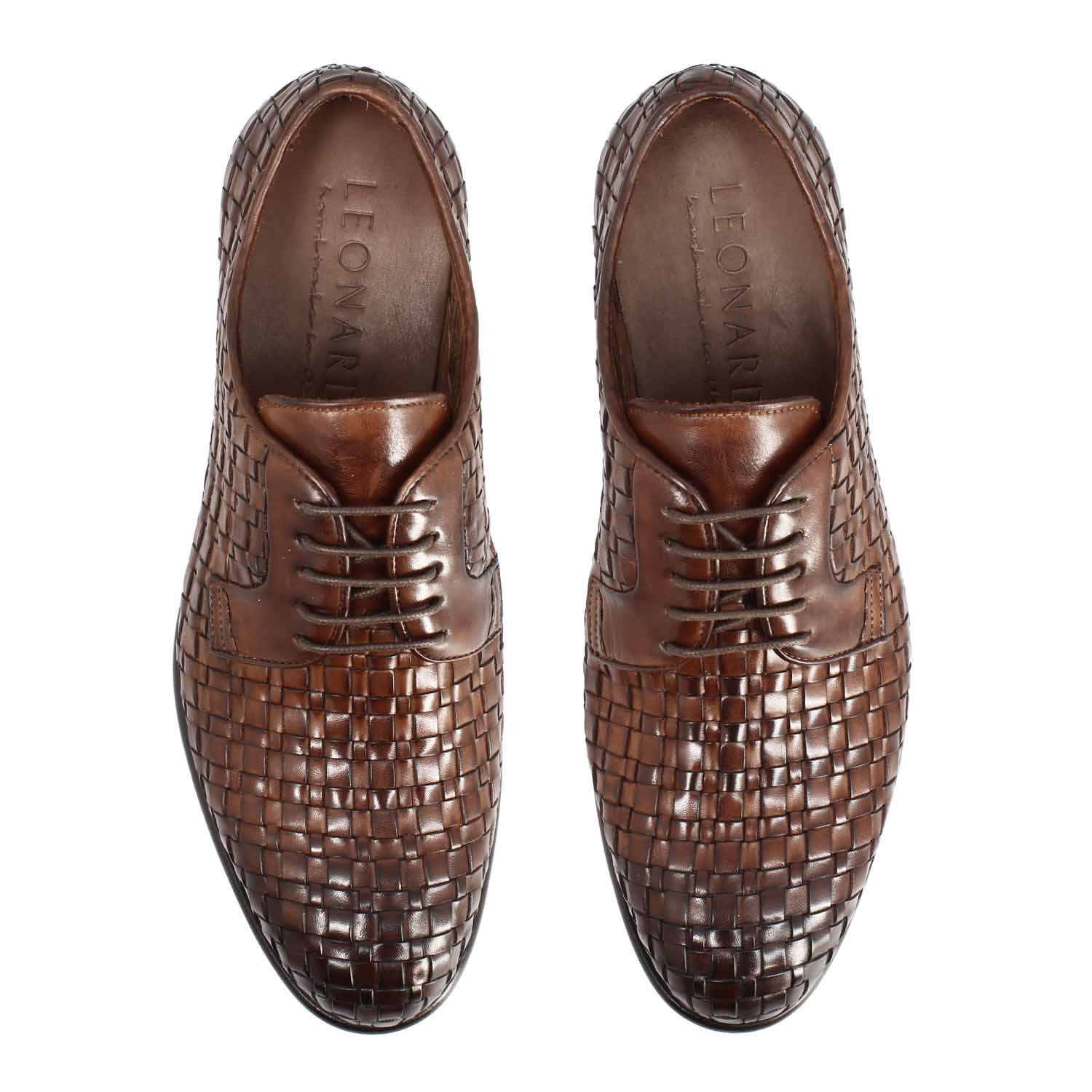 Derby Cipriano da uomo in pelle marrone