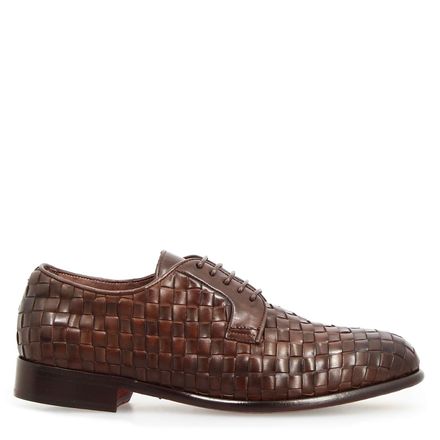 Derby Cipriano da uomo in pelle marrone scuro - LeonardoShoes