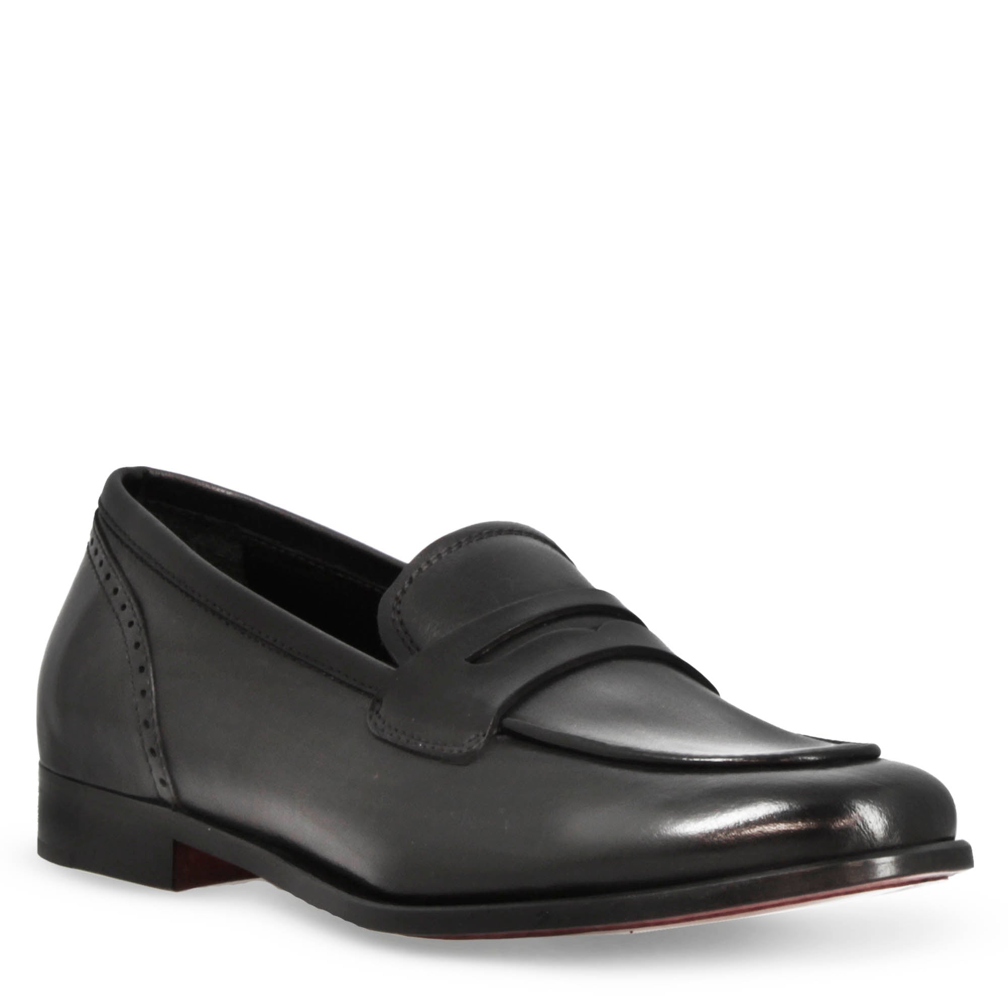 Mocassins pour femmes faits à la main en cuir noir