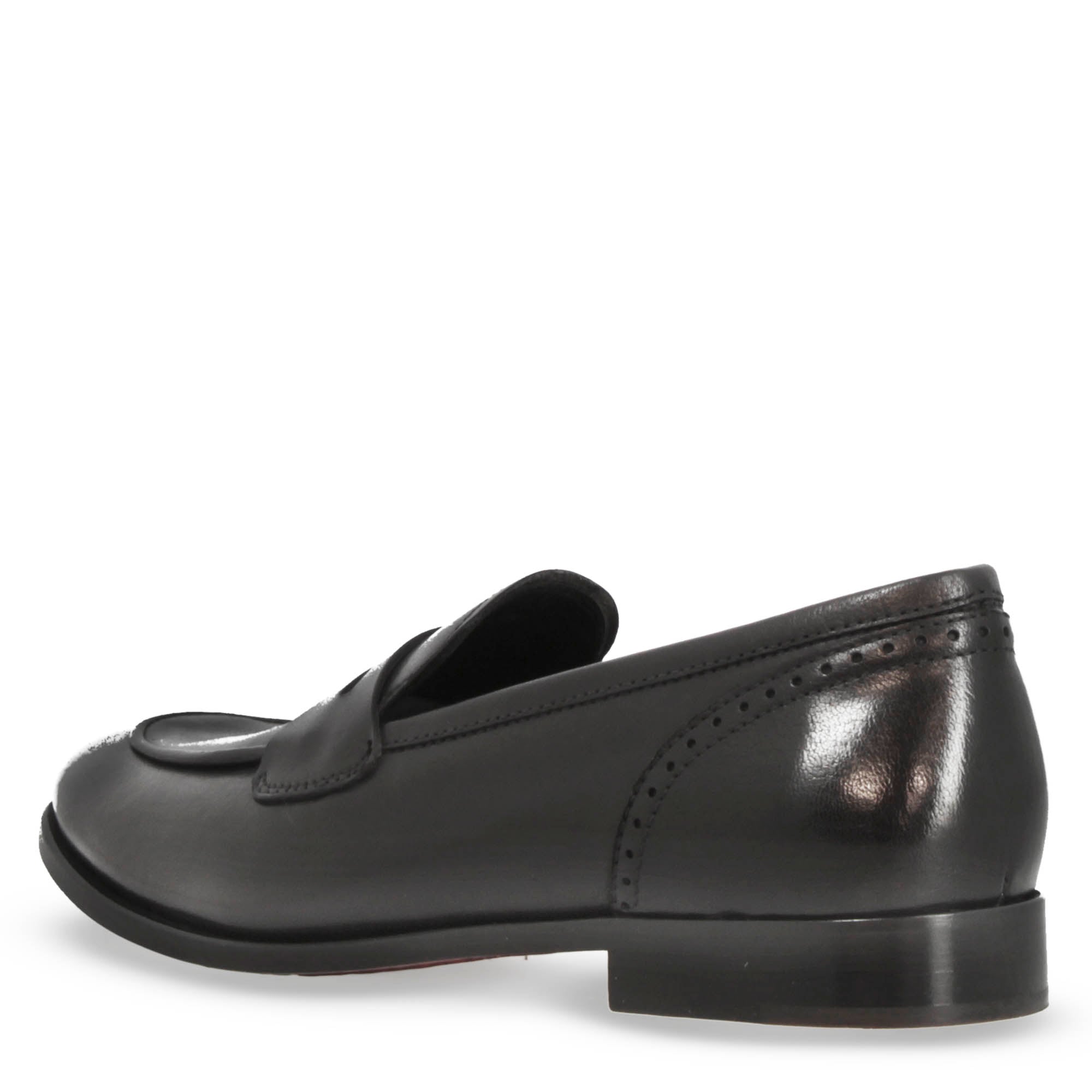 Mocassins pour femmes faits à la main en cuir noir
