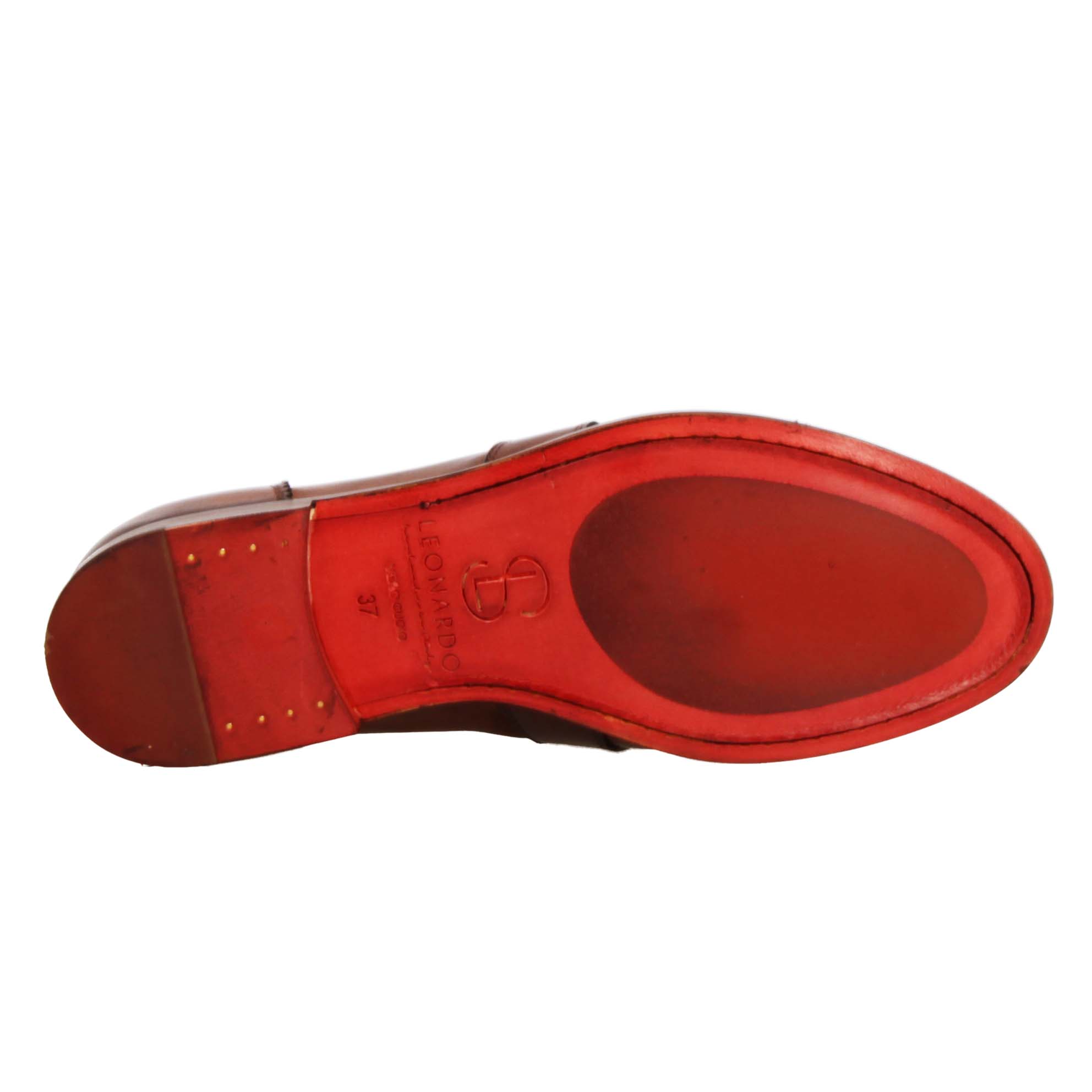 Mocassins pour femme en cuir marron faits main avec franges