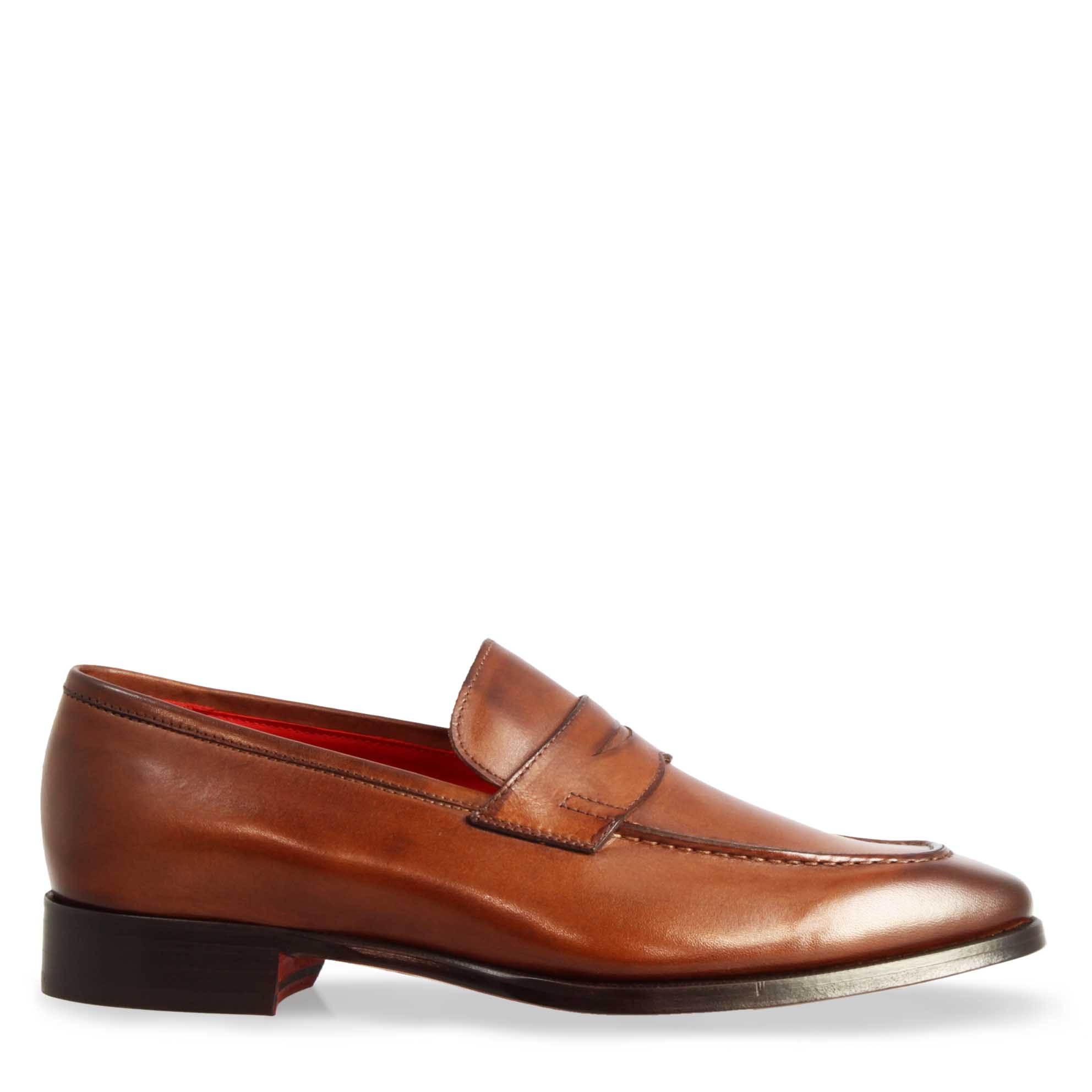 Mocassins pour hommes faits main en cuir marron