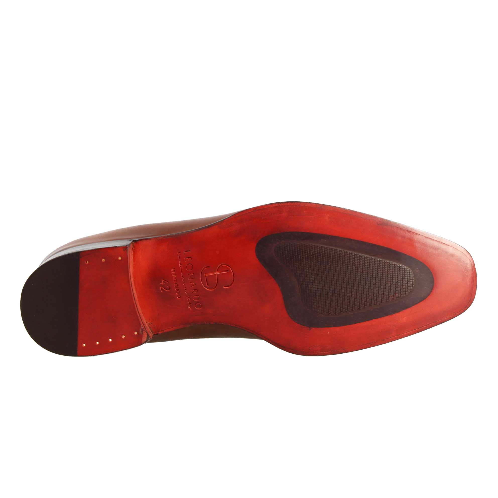 Mocassins pour hommes faits main en cuir marron