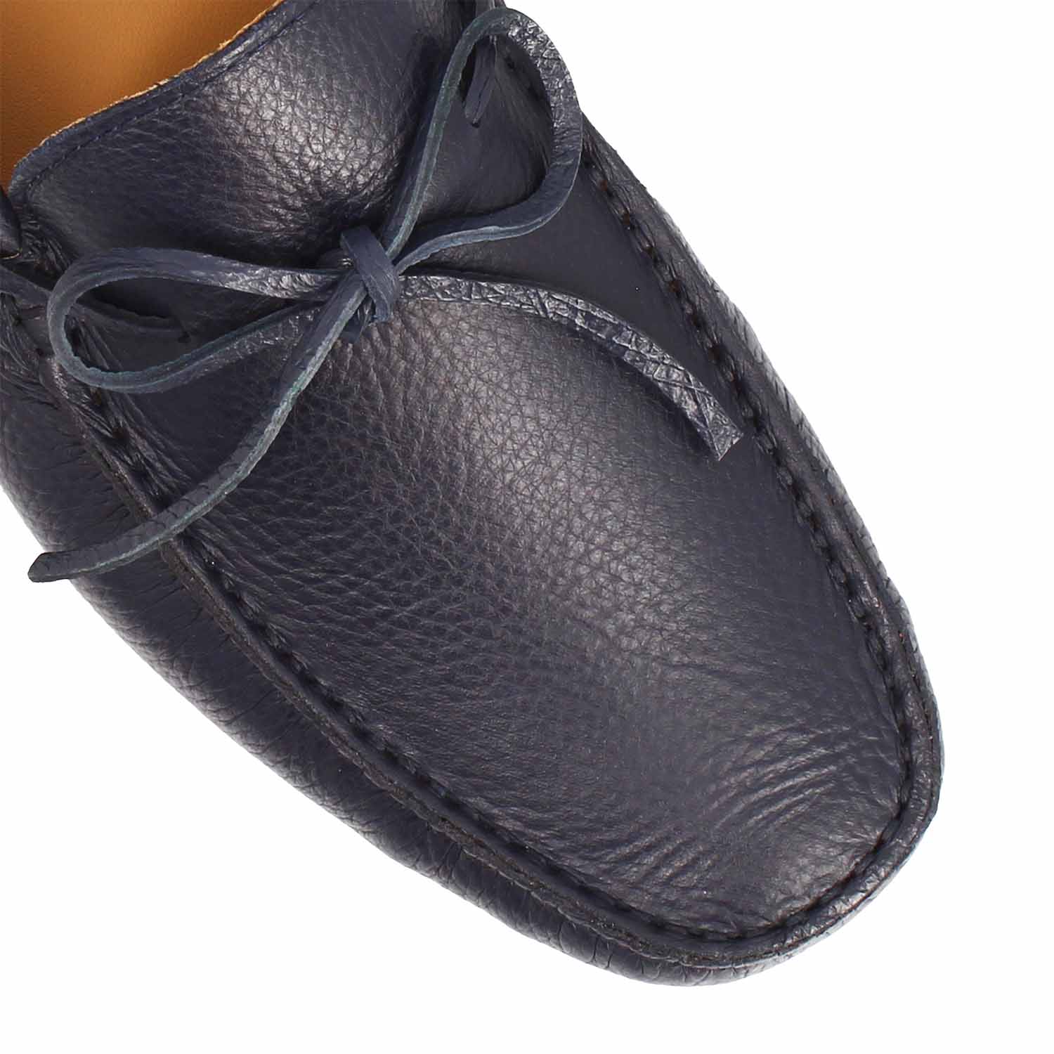 Dario handcrafted blue leather car shoe for men