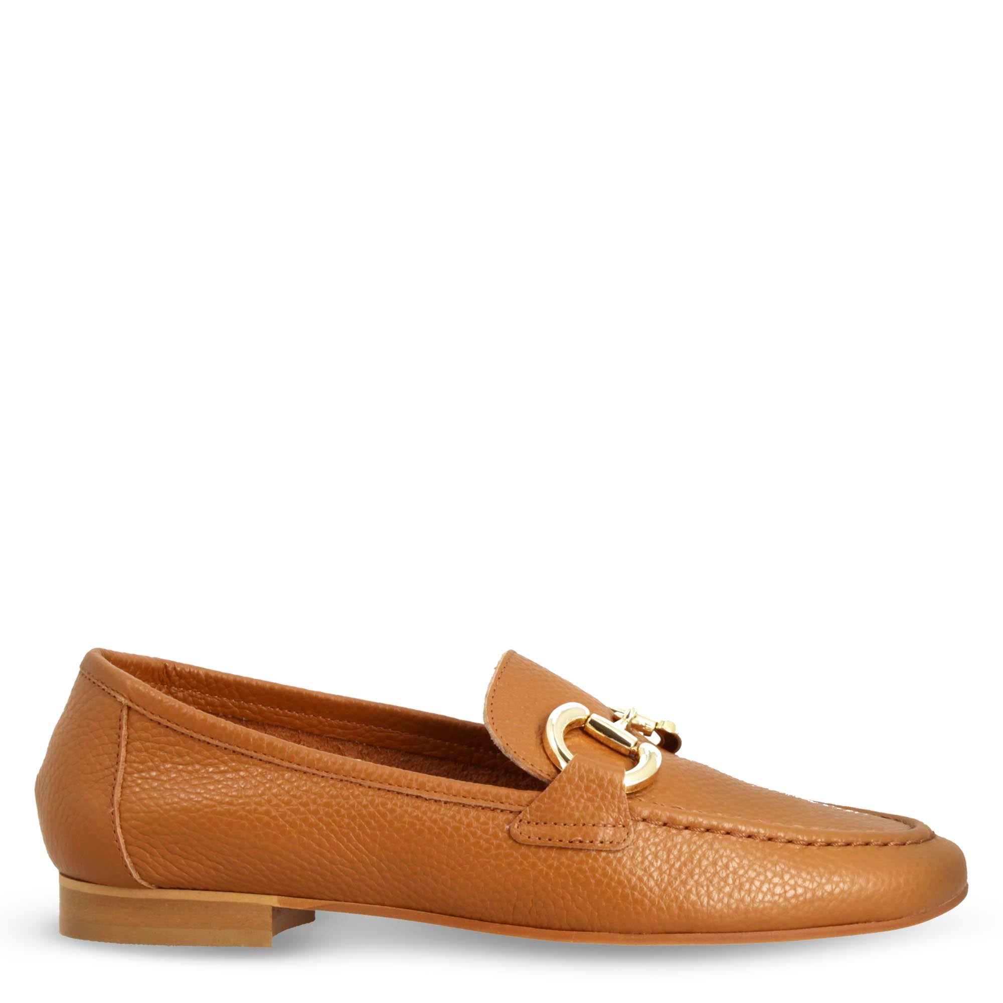 Mocassin femme marron fait main avec pince