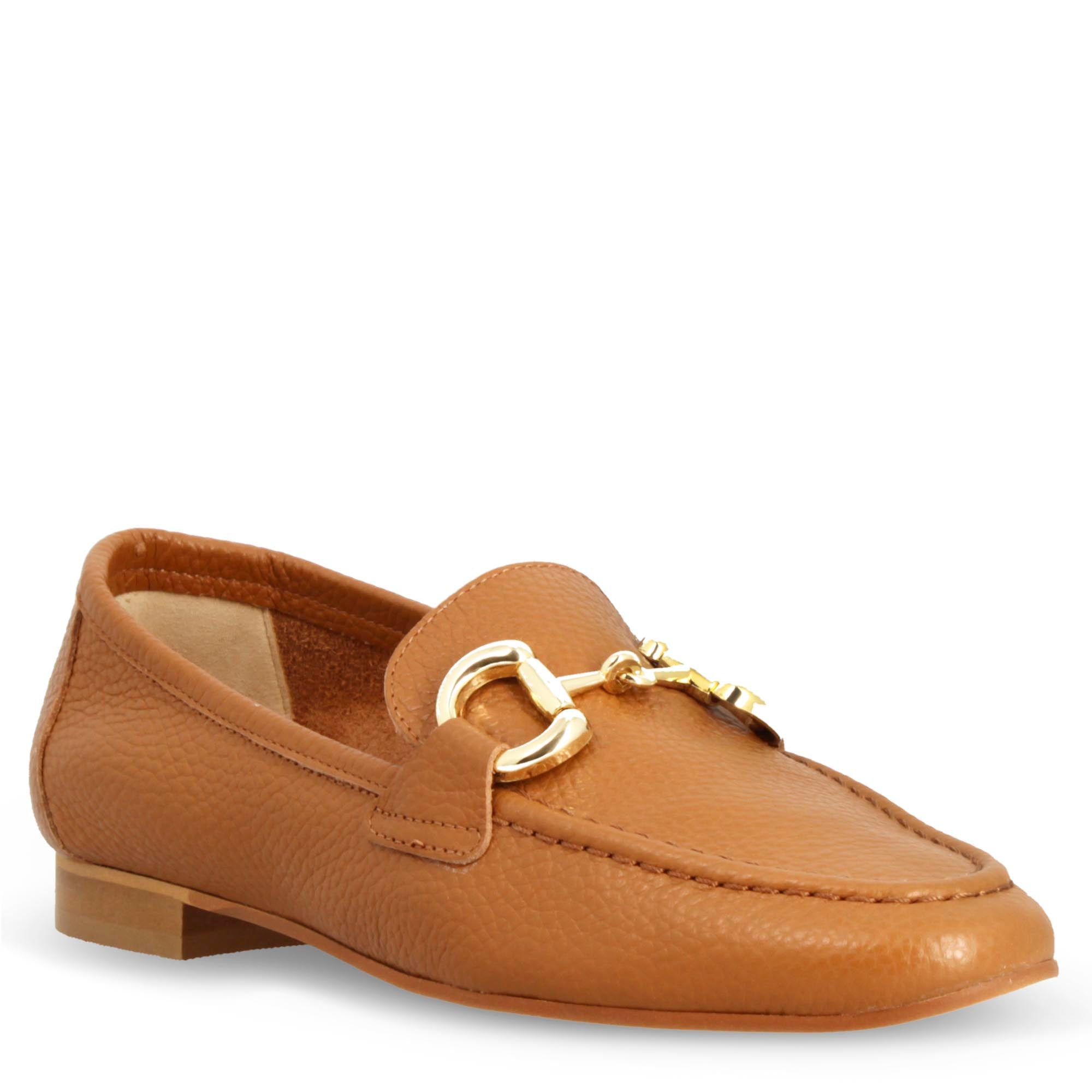 Mocassin femme marron fait main avec pince