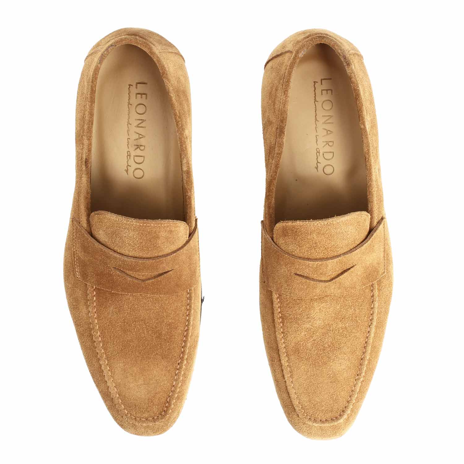 Mocassin artisanal homme en daim marron Manfredo