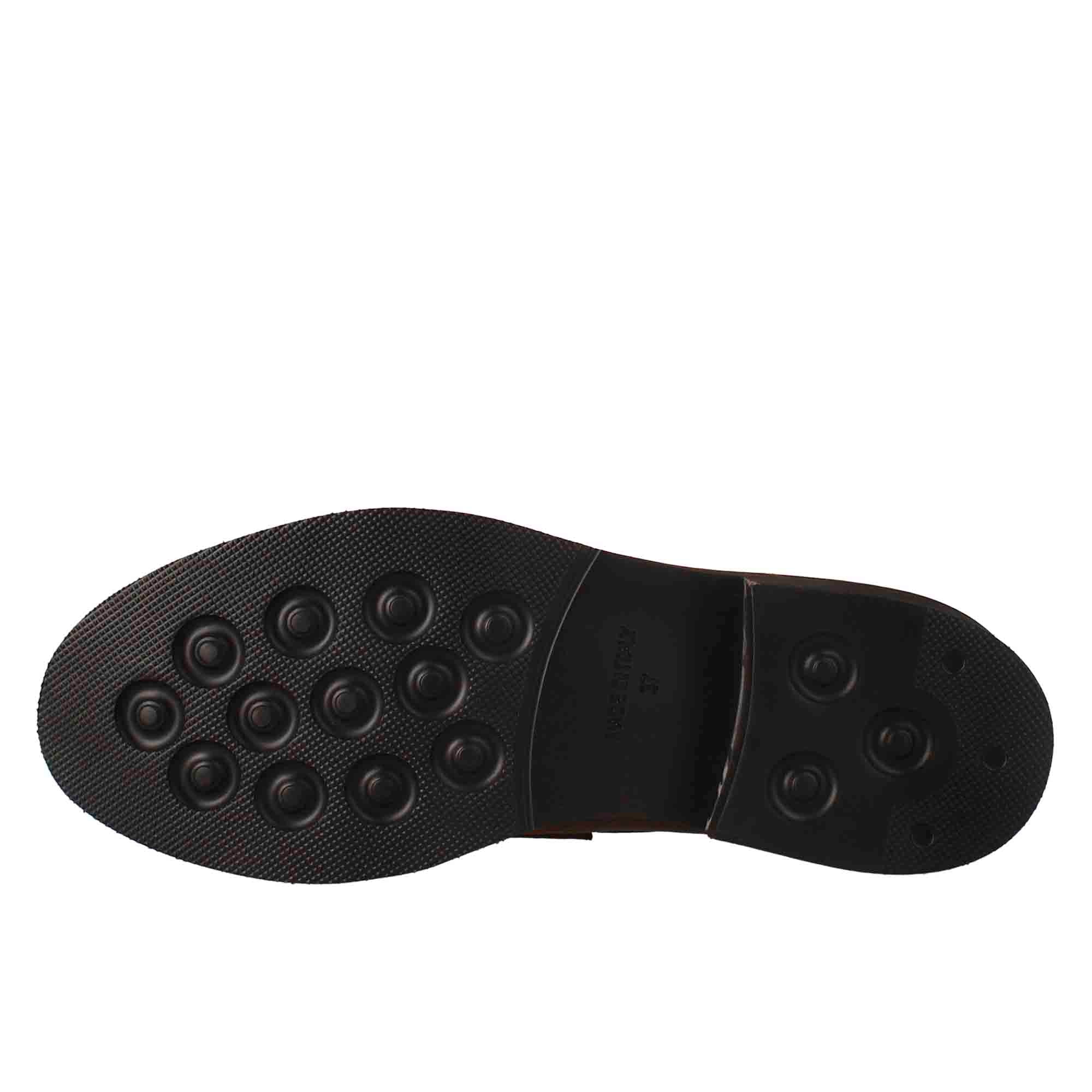 Mocassin femme Paupa en cuir lavé, couleur beige foncé