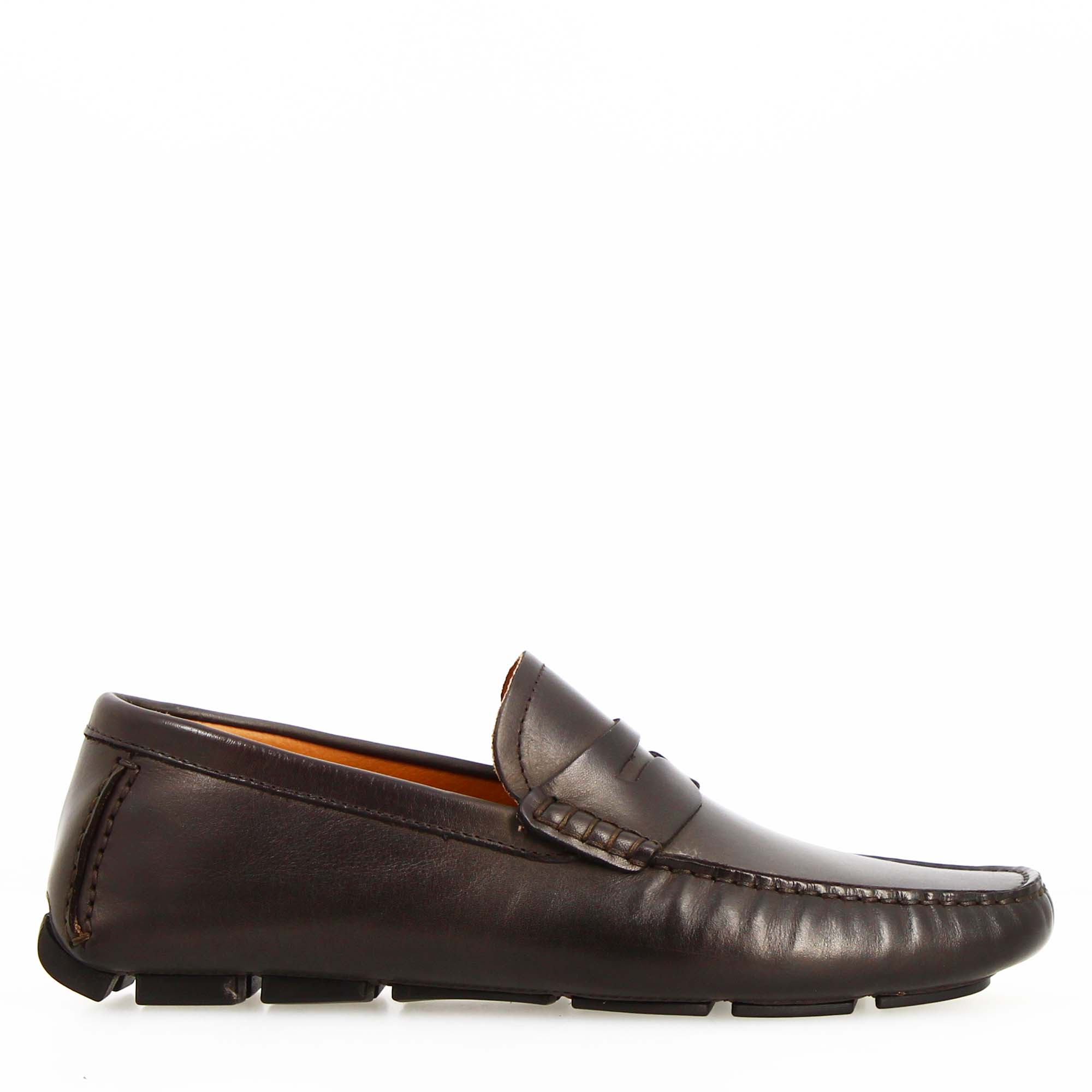 Tiberio dark brown leather loafer for men