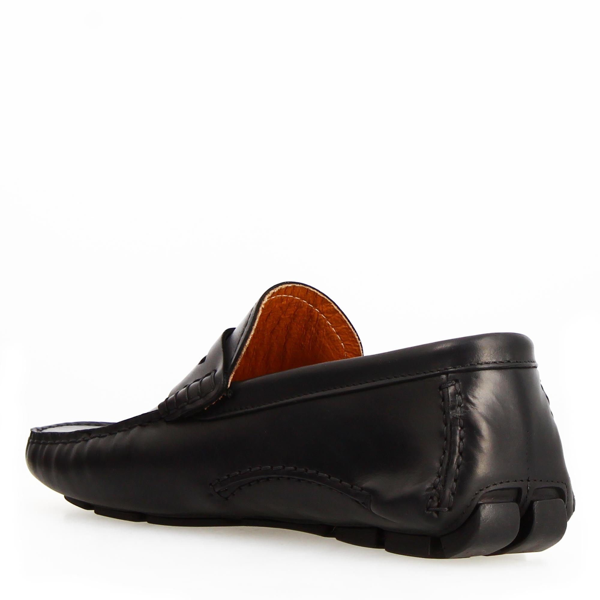 Mocassin Tiberio pour homme en cuir noir
