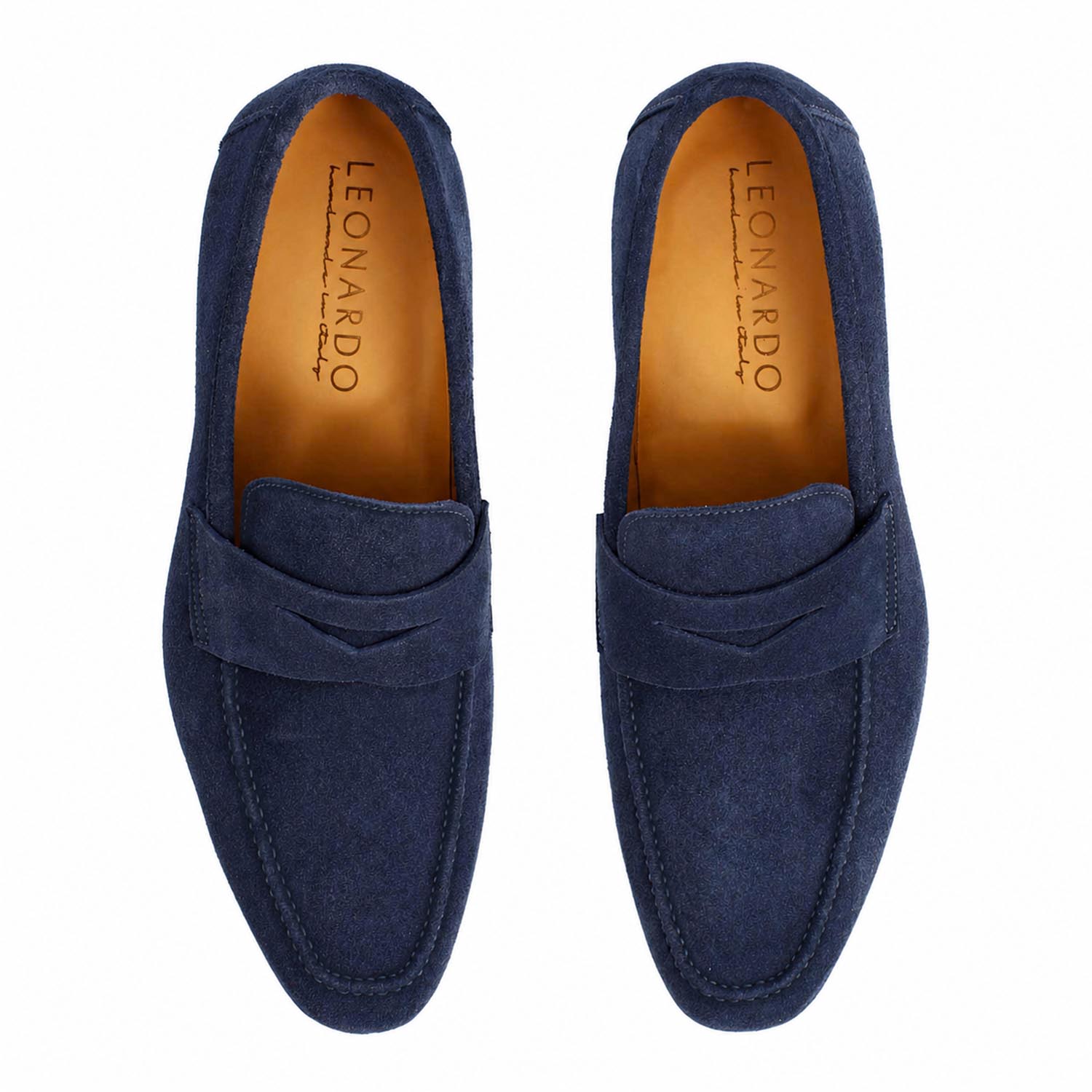 Men's handmade blu suede loafer Manfredo