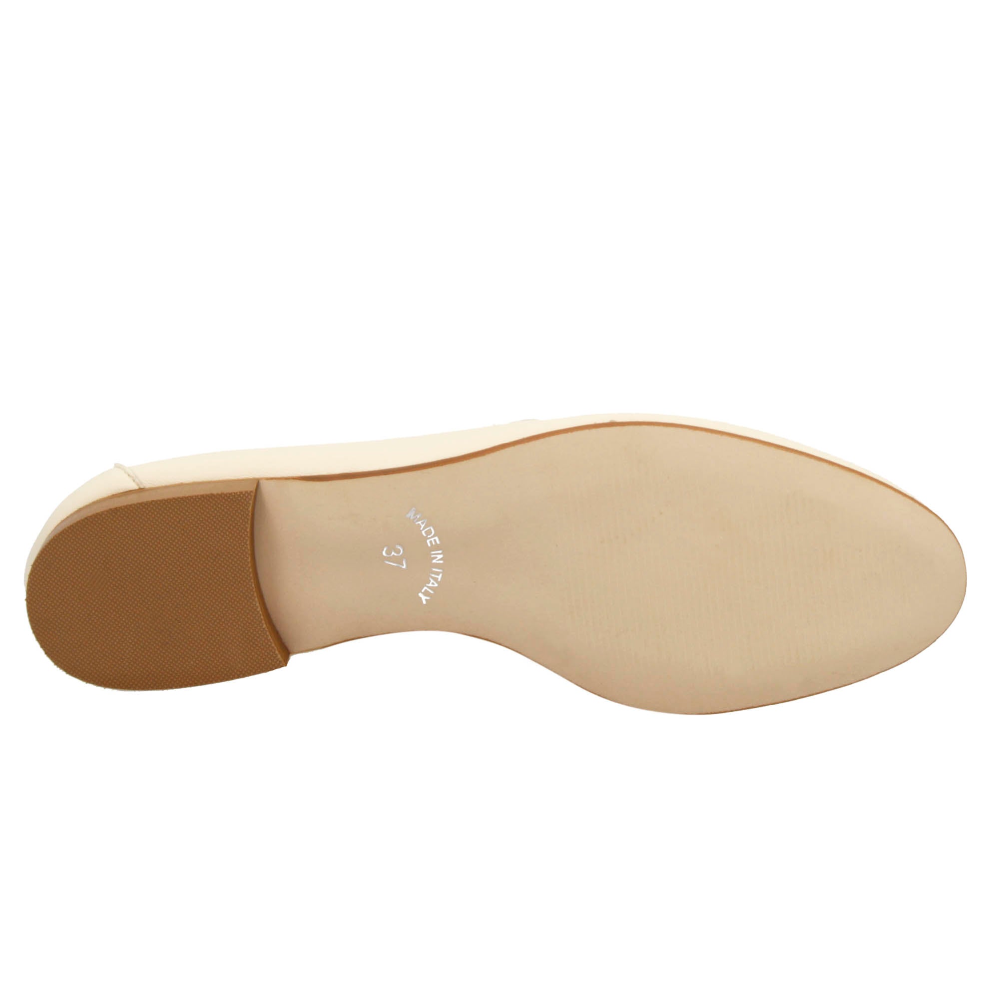 Mocassin souple fait main pour femme en cuir beige