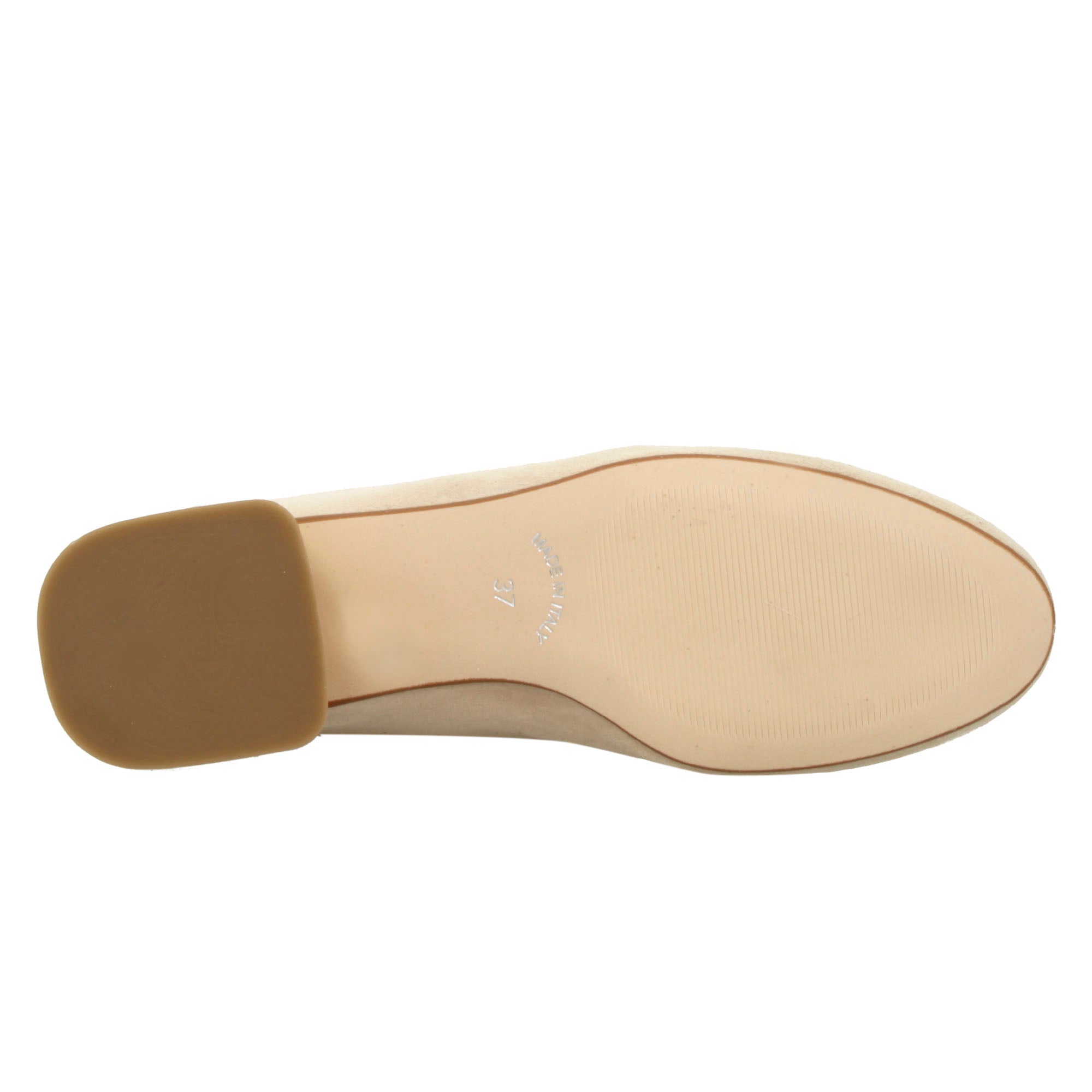 Mocassins à talon moyen en daim beige pour femme