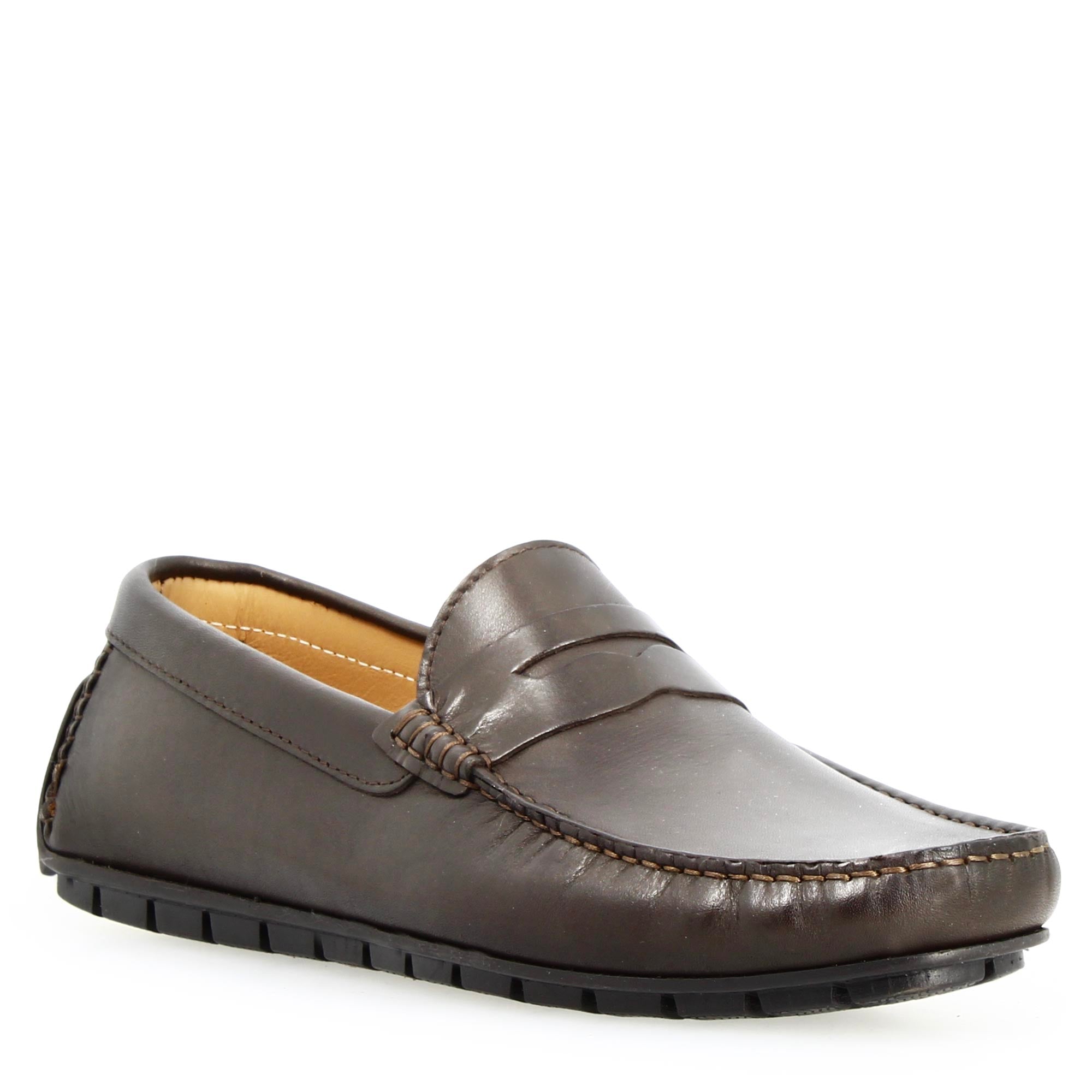 Mocassino Ulisse da uomo in pelle marrone