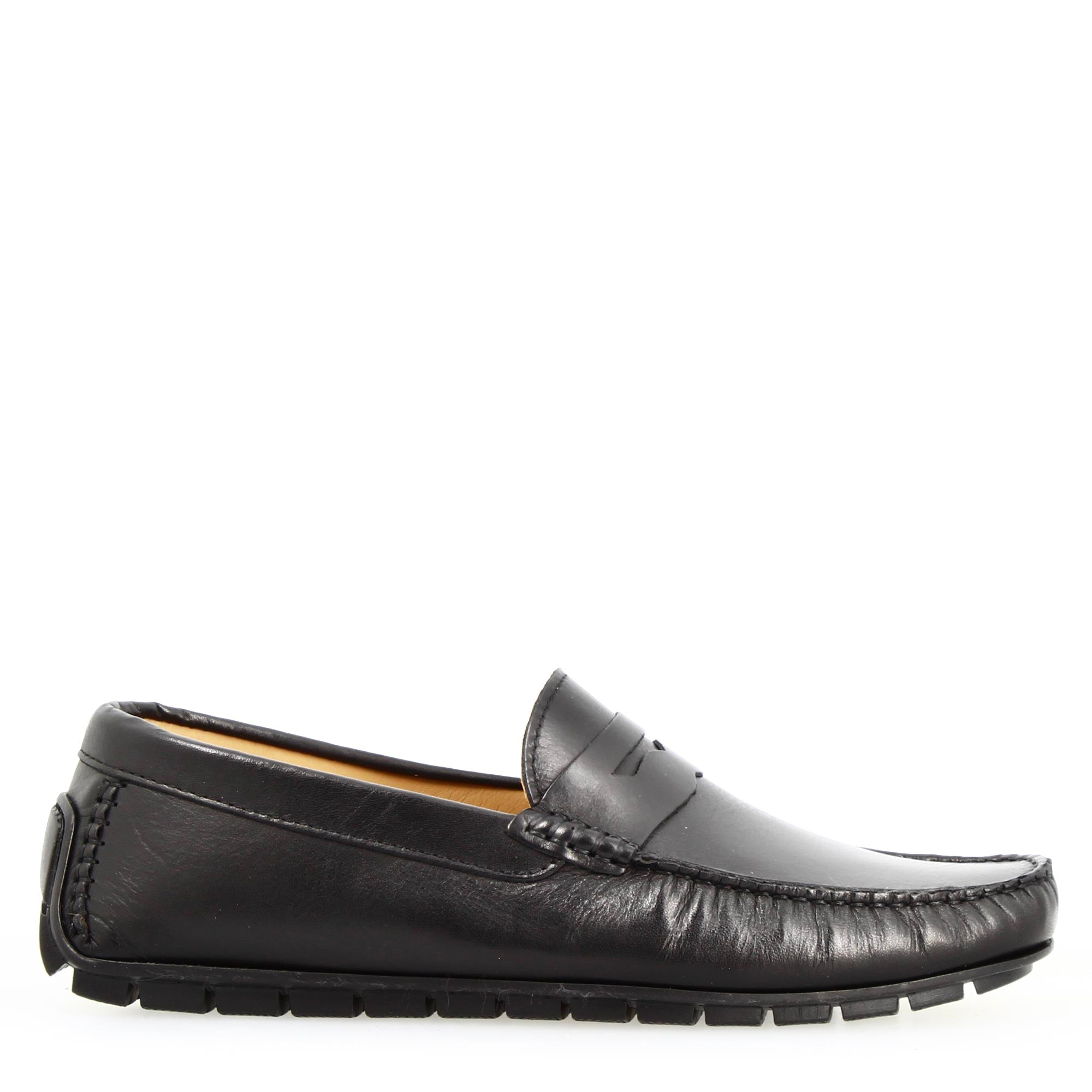Ulisse men's black leather moccasin