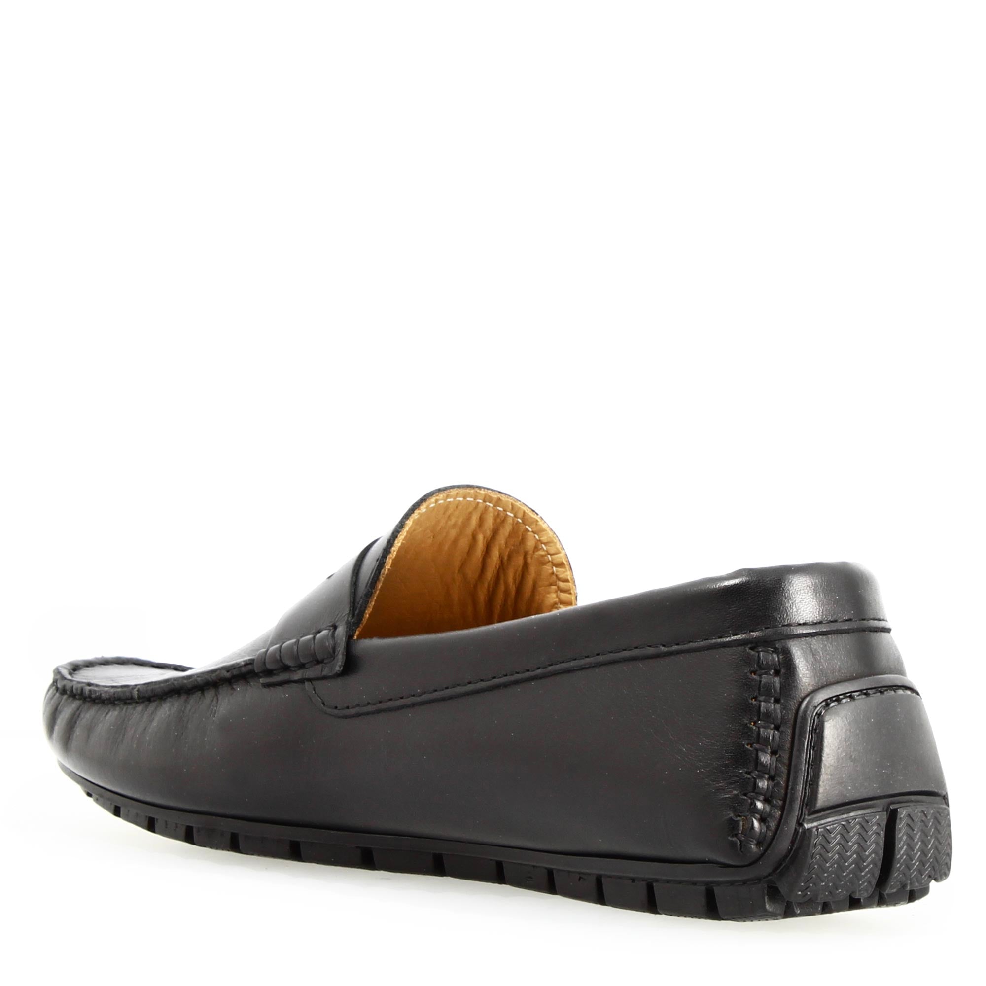 Ulisse men's black leather moccasin