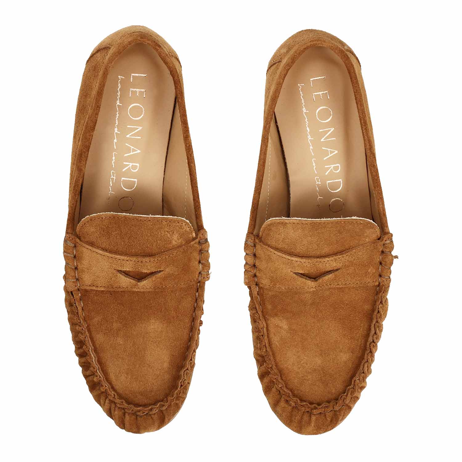 Mocassins pour femme Moka en chamois marron