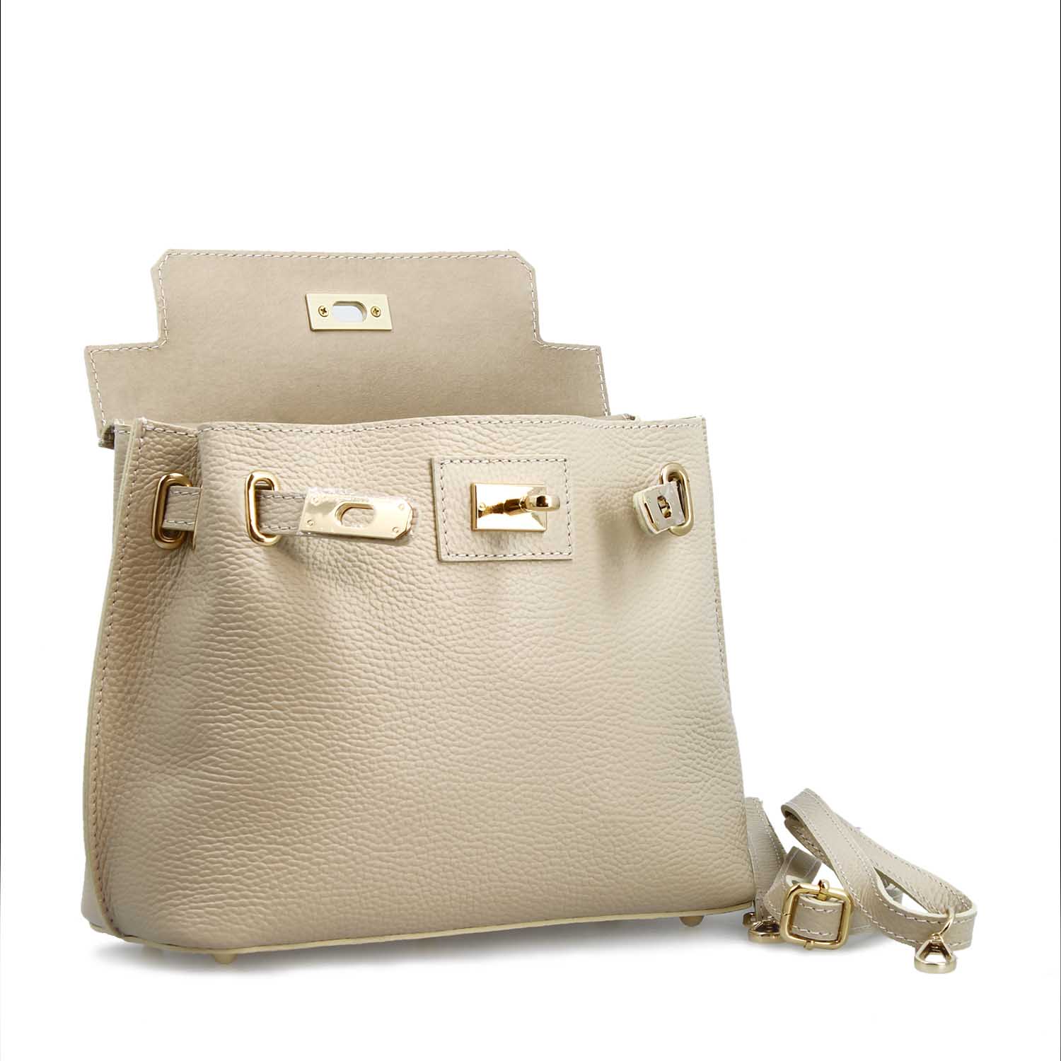 Ninfea white leather handbag for women