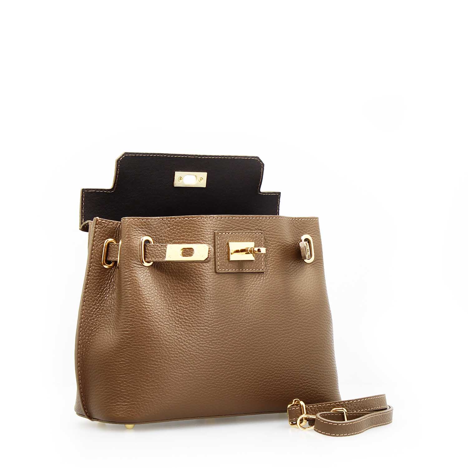 Ninfea brown leather hand and shoulder bag for women