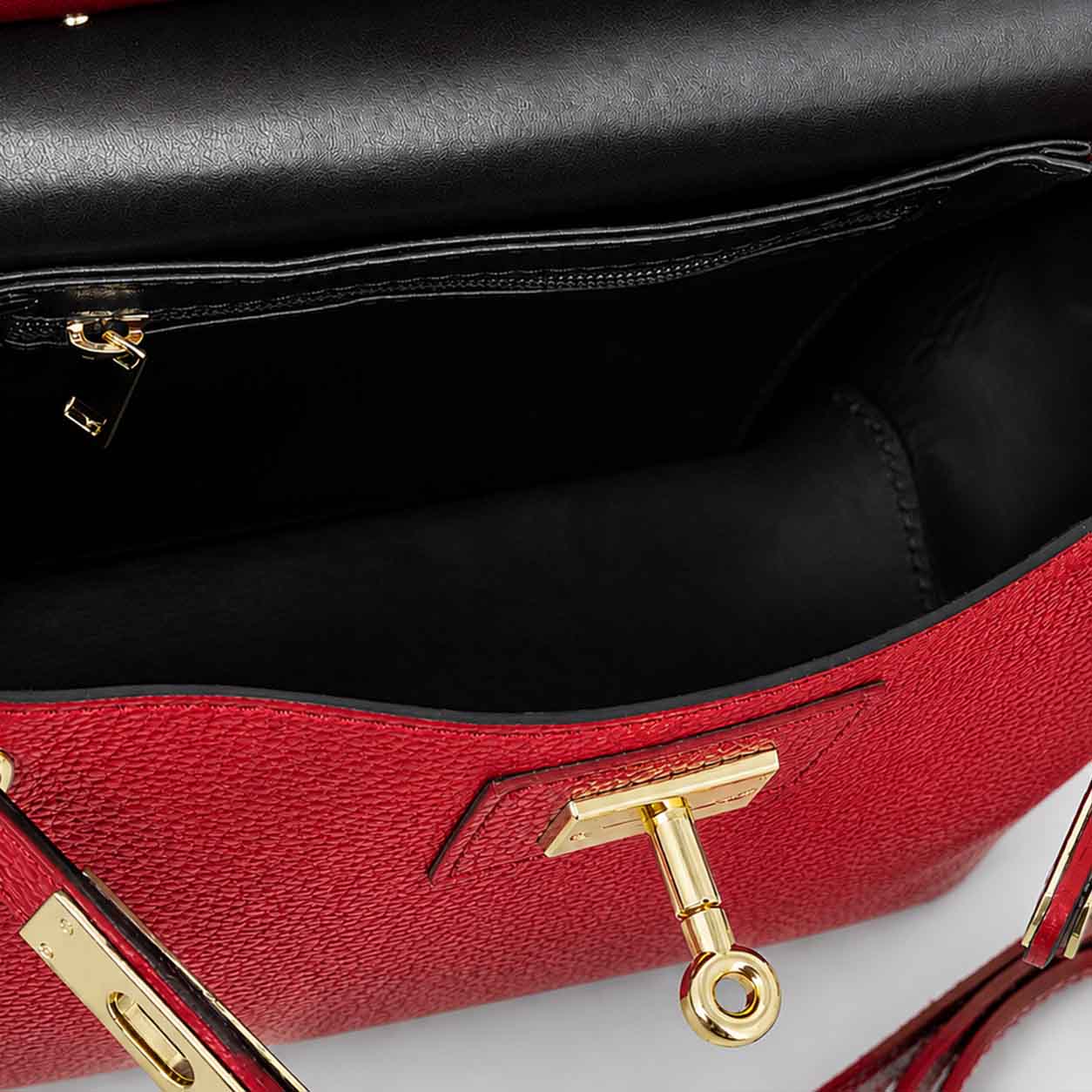 Ninfea red leather handbag for women