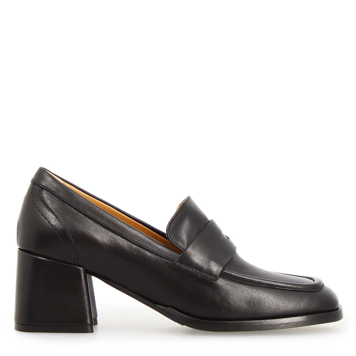 Ottavia - Mocassino da donna tacco alto in pelle nero