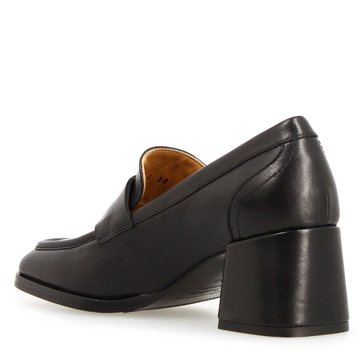 Ottavia - Mocassino da donna tacco alto in pelle nero