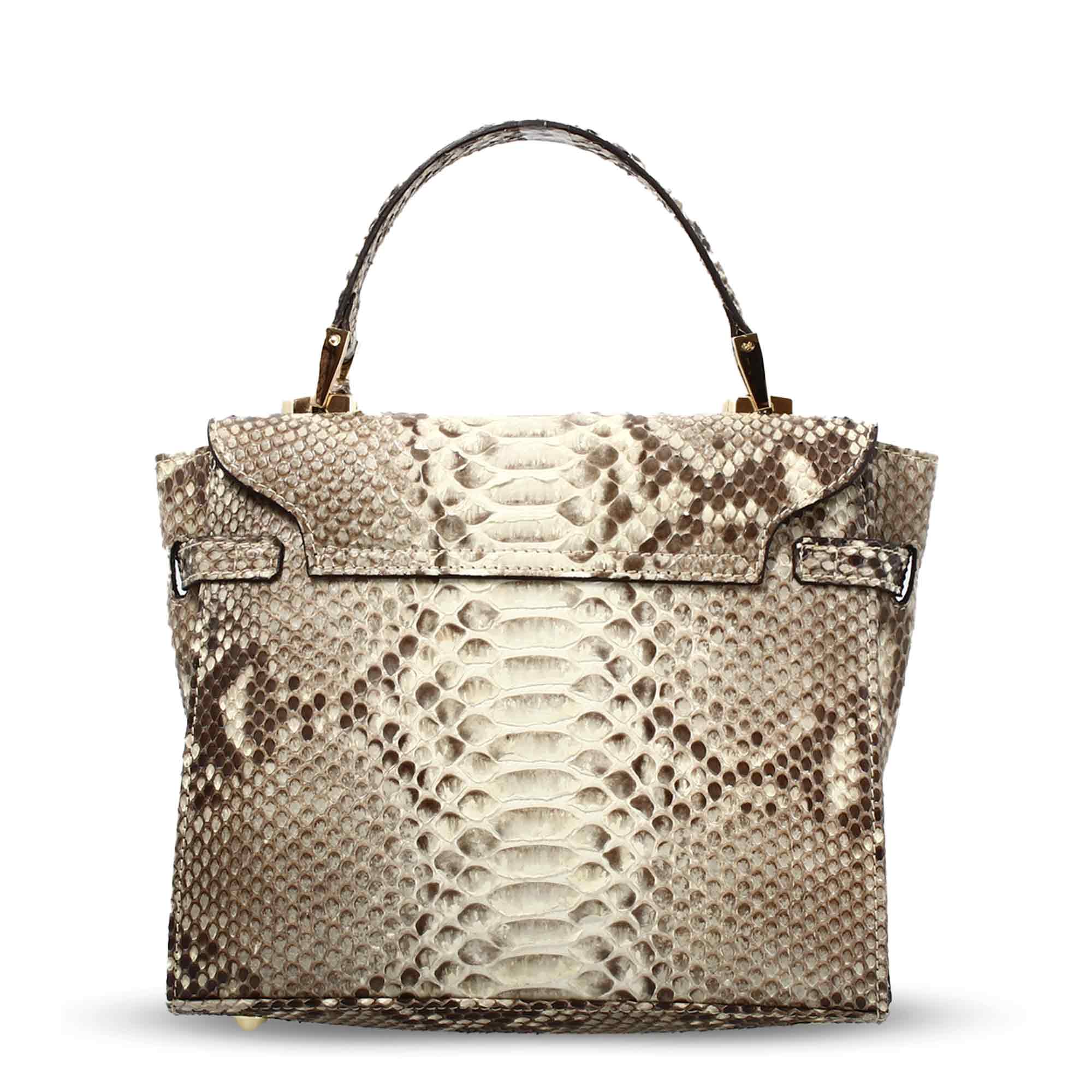 Handmade women's handbag in brown fine leather