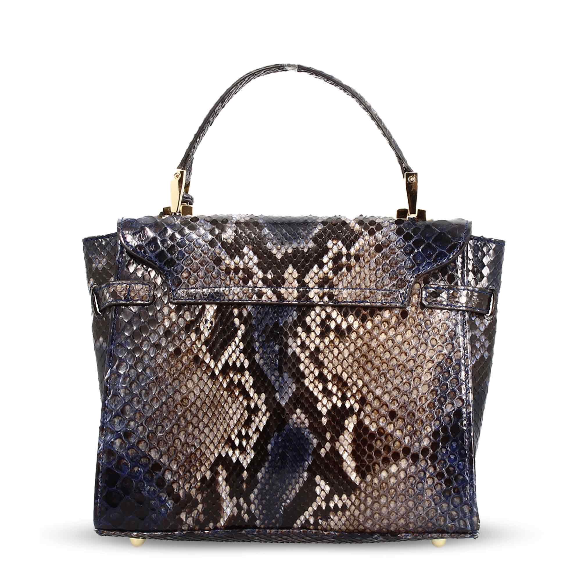 Women's Handcrafted Handbag in Fine Blue Leather