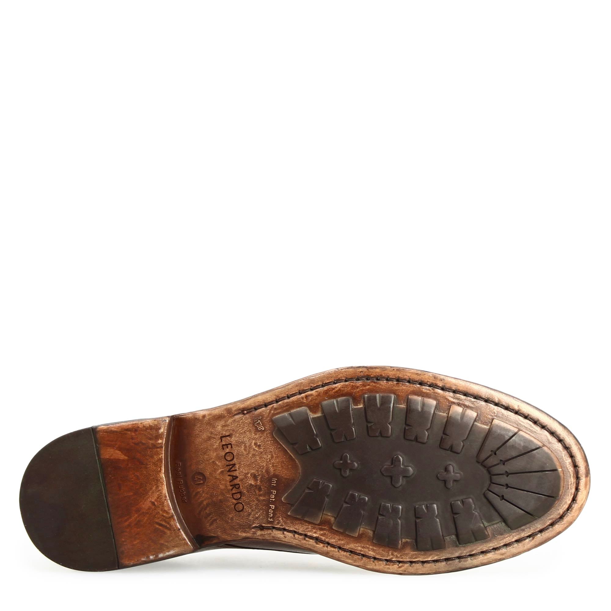 Modern men's derby in brown fine leather