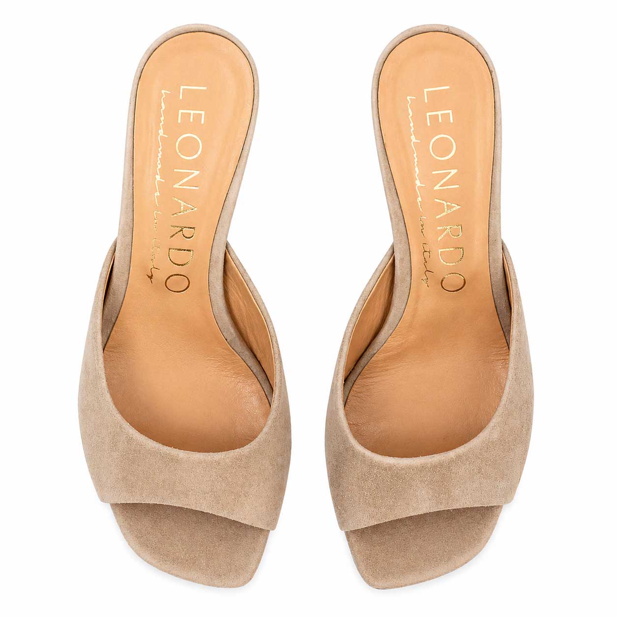Elena suede mules in beige for women