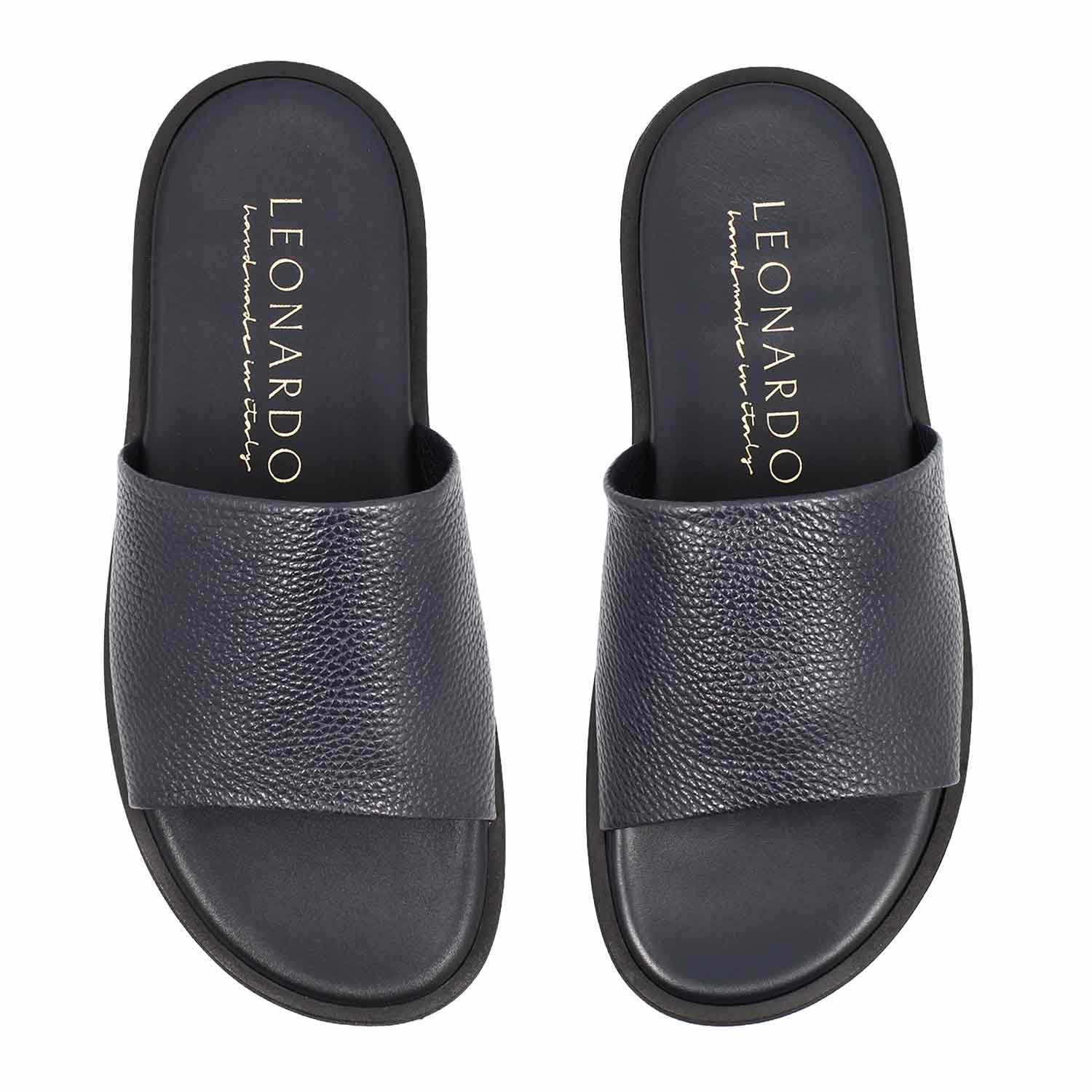 Romolo handmade men sandals in blue leather
