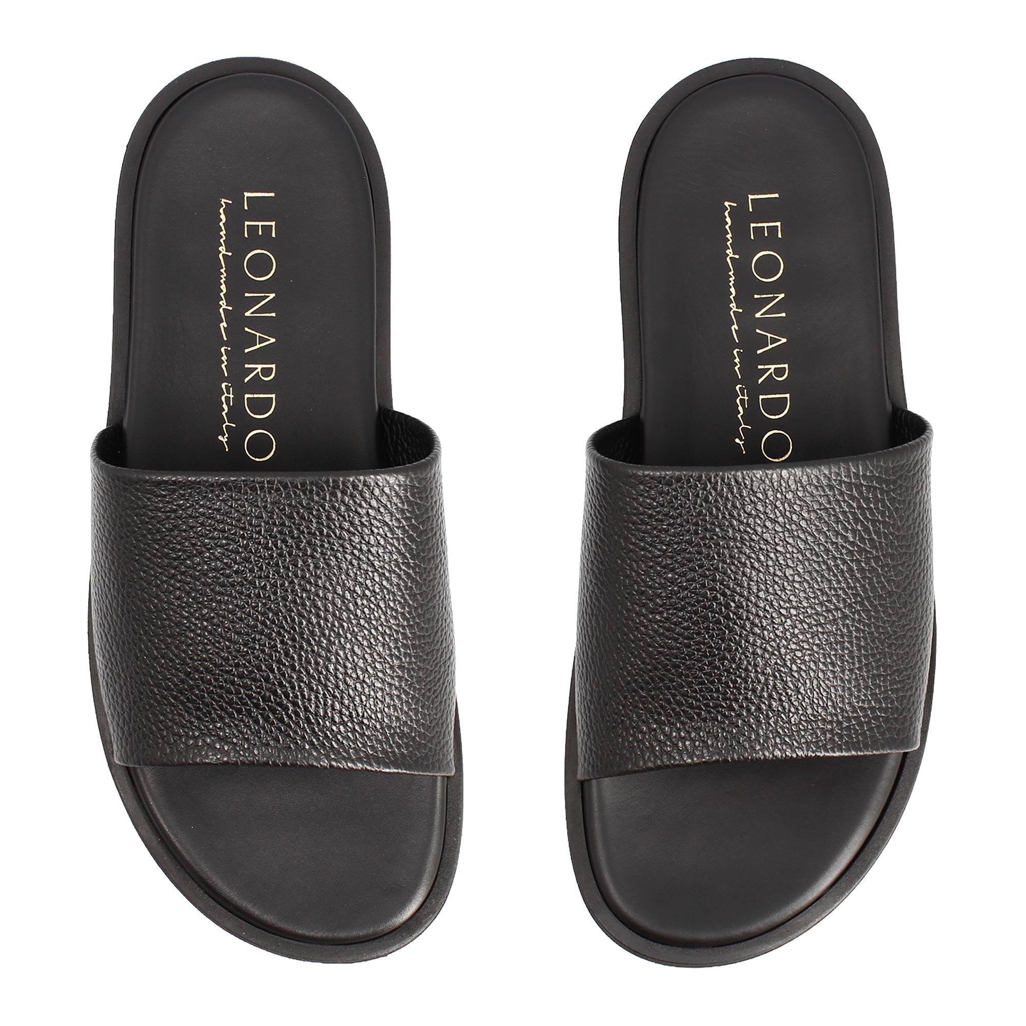 Romolo handmade men sandals in black leather