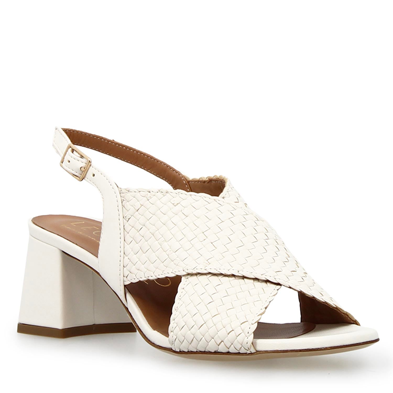 Sandalo da donna Demetra in pelle bianca - LeonardoShoes