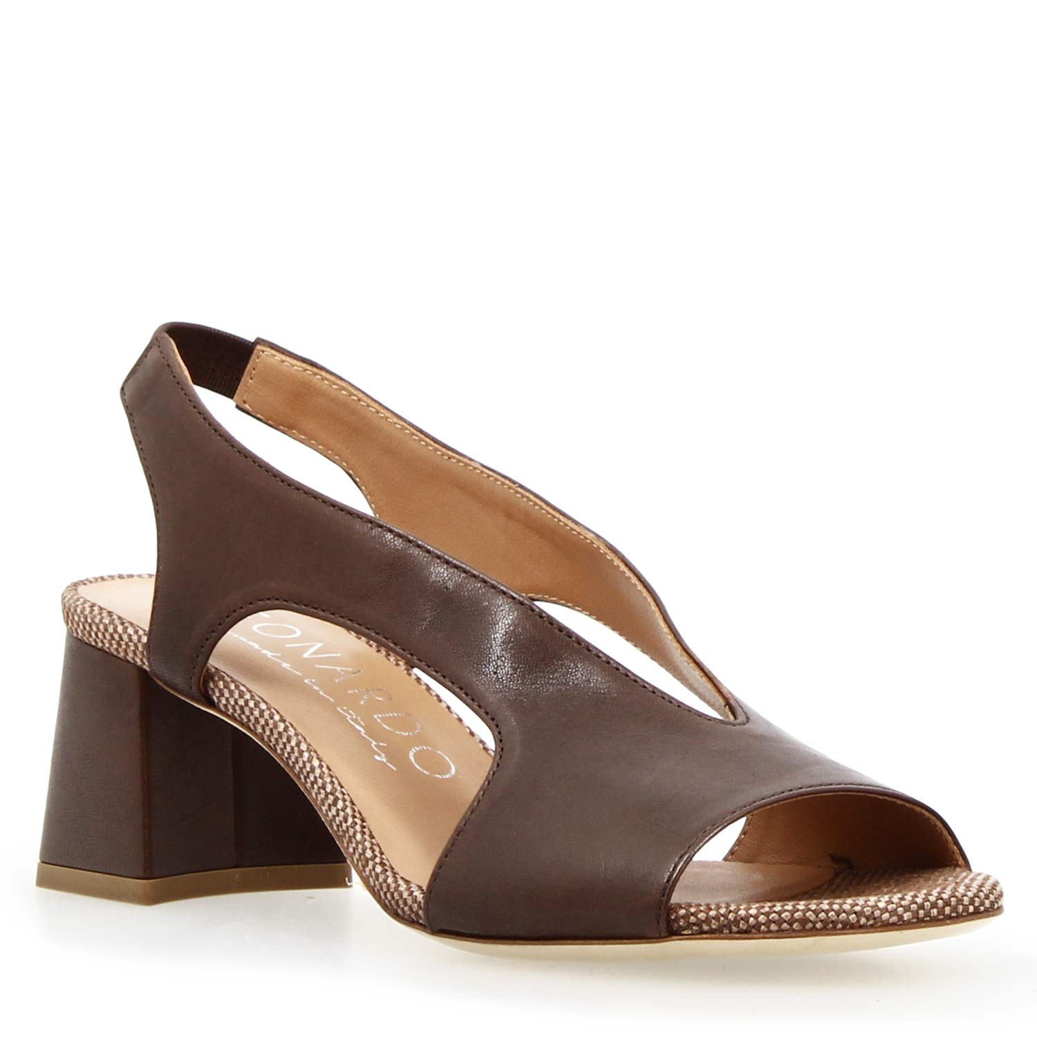 Sandalo da donna Flavia in pelle marrone scuro - LeonardoShoes