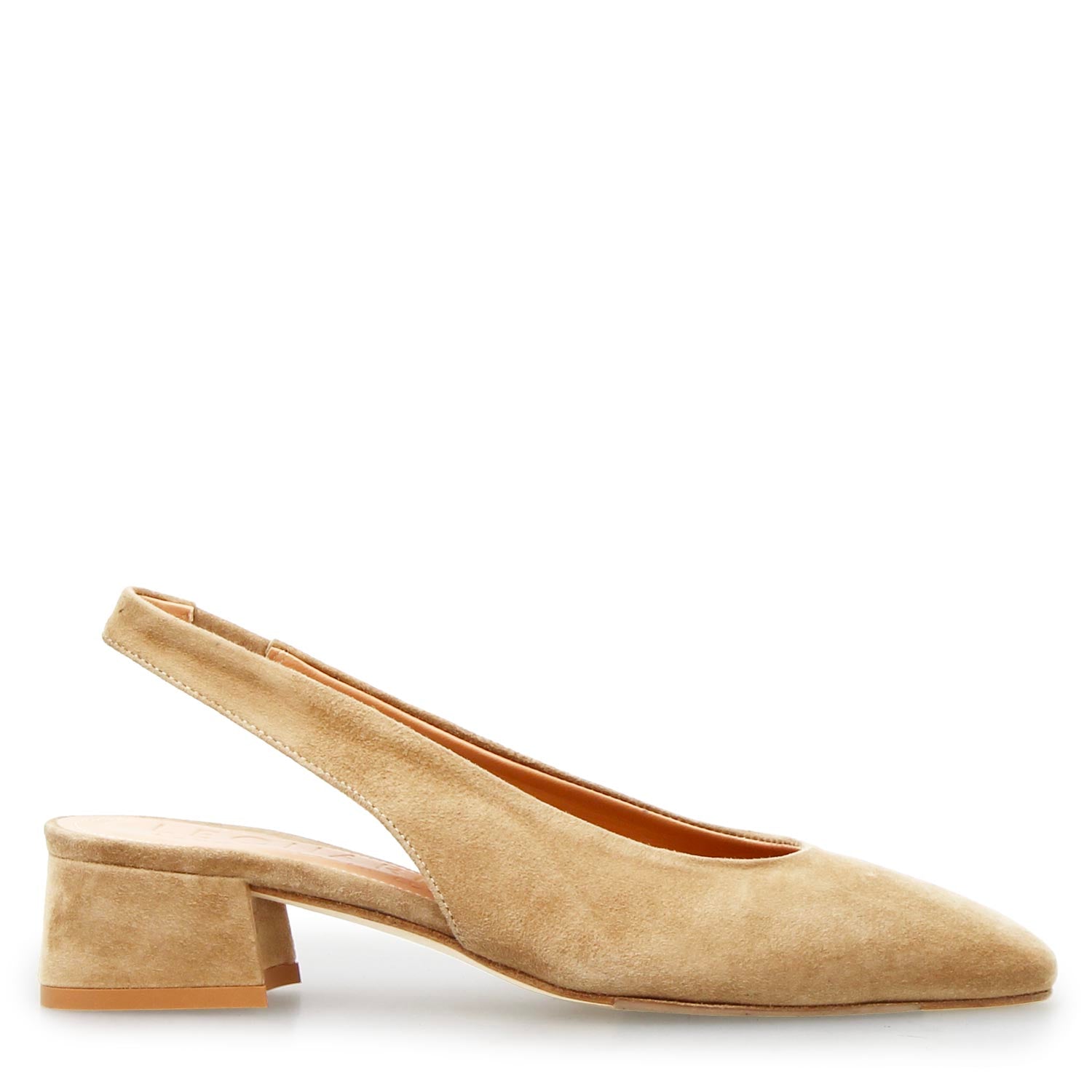 Sandales femme Gemma à talon moyen en daim beige