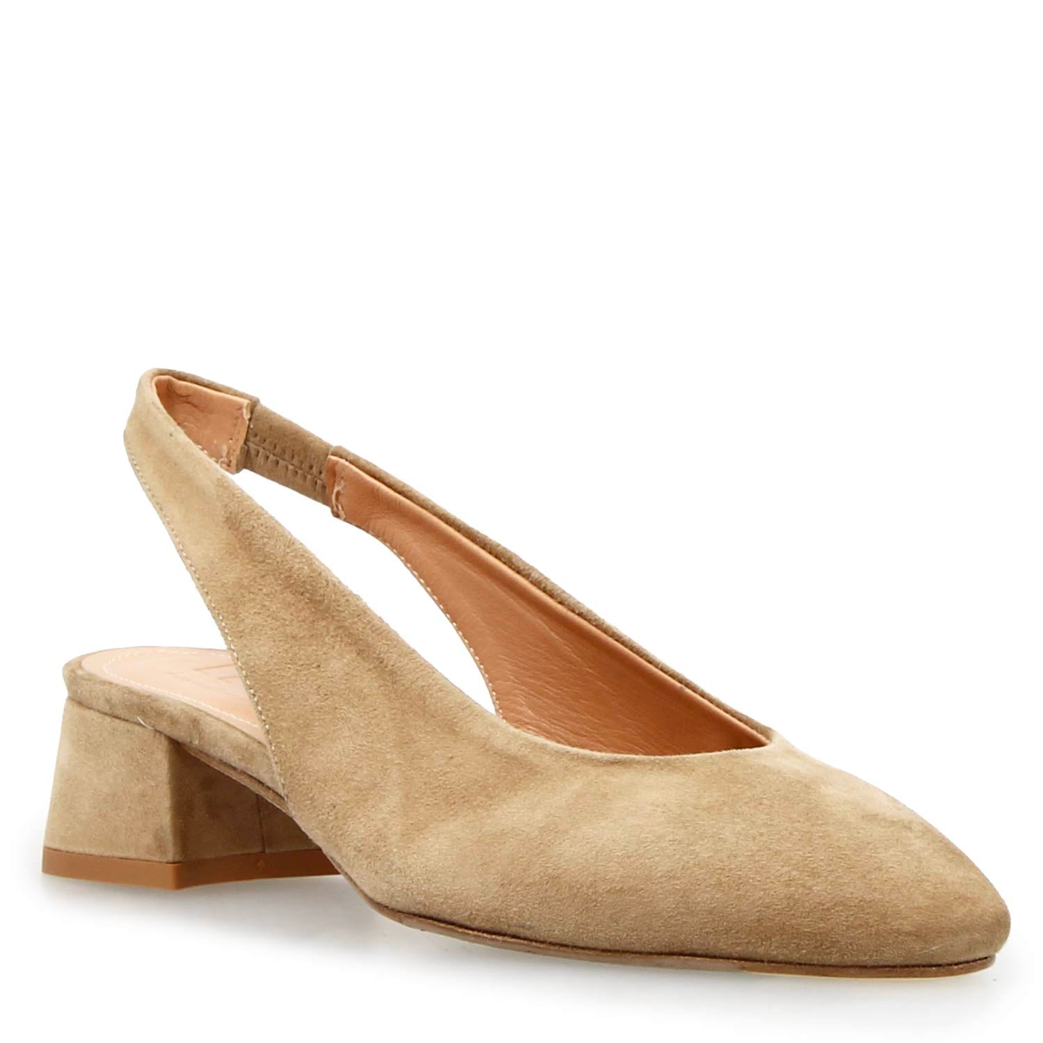 Sandales femme Gemma à talon moyen en daim beige