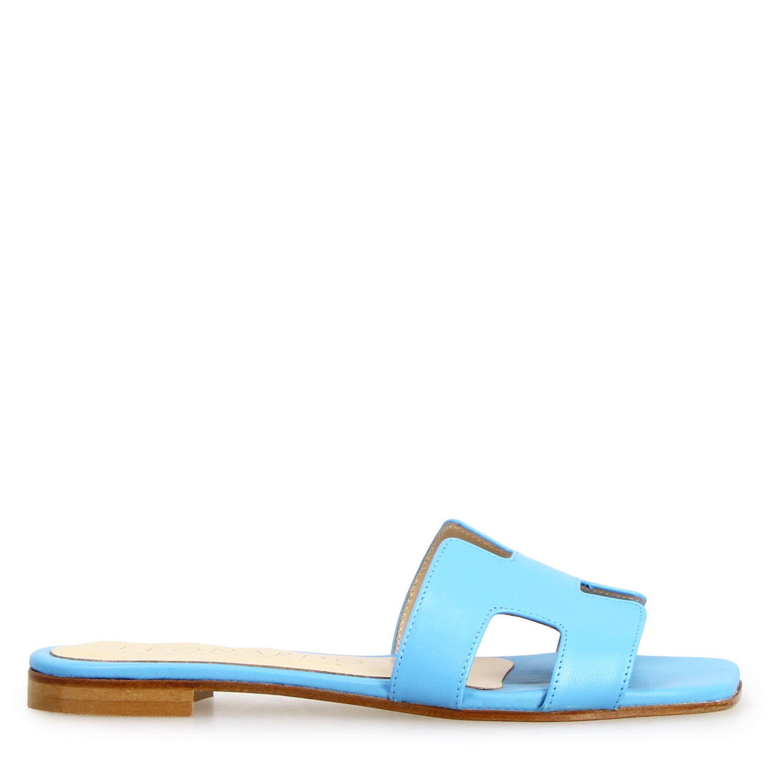 Sandalo da donna Harmony in pelle nappa celeste