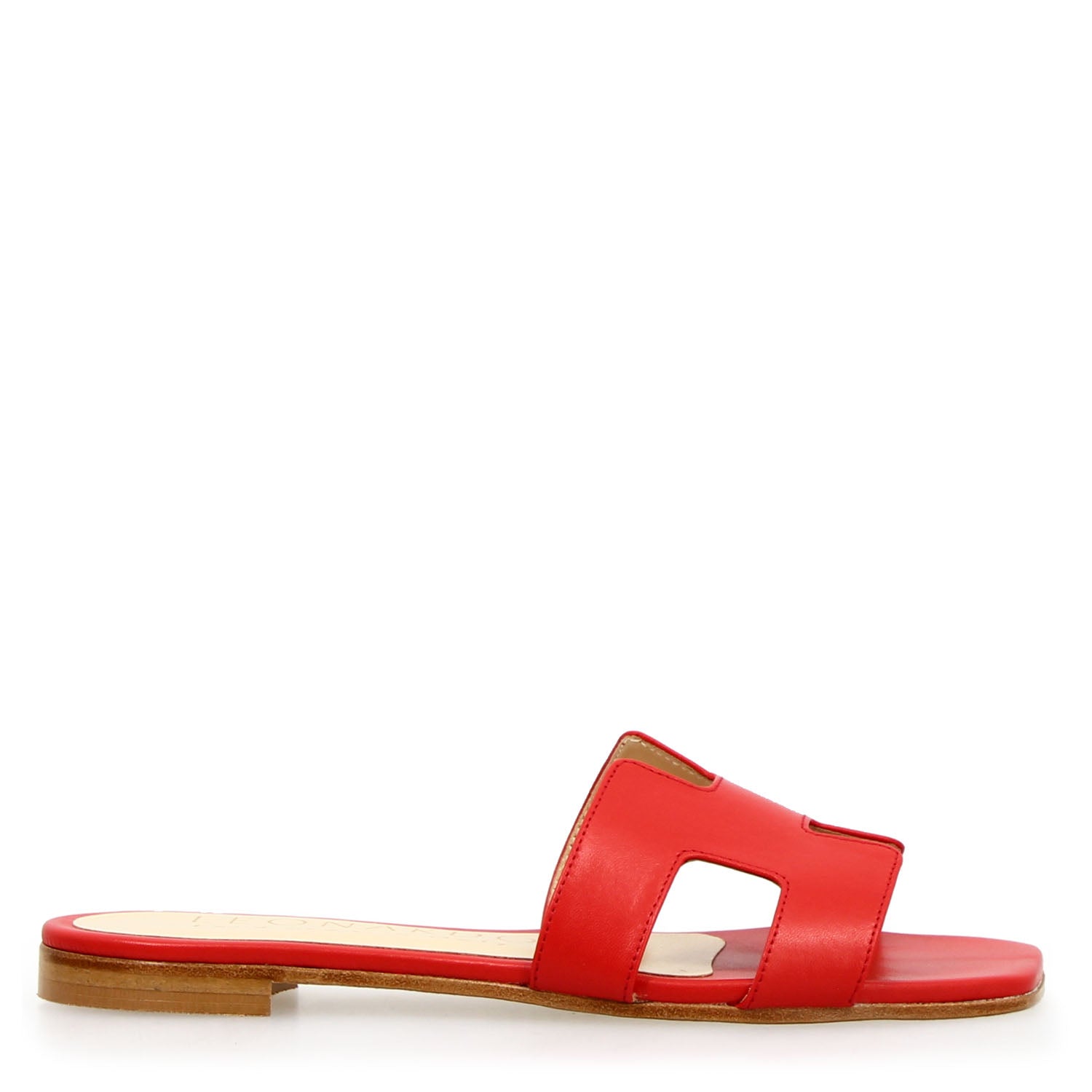 Harmony nappa leather sandals in red for women